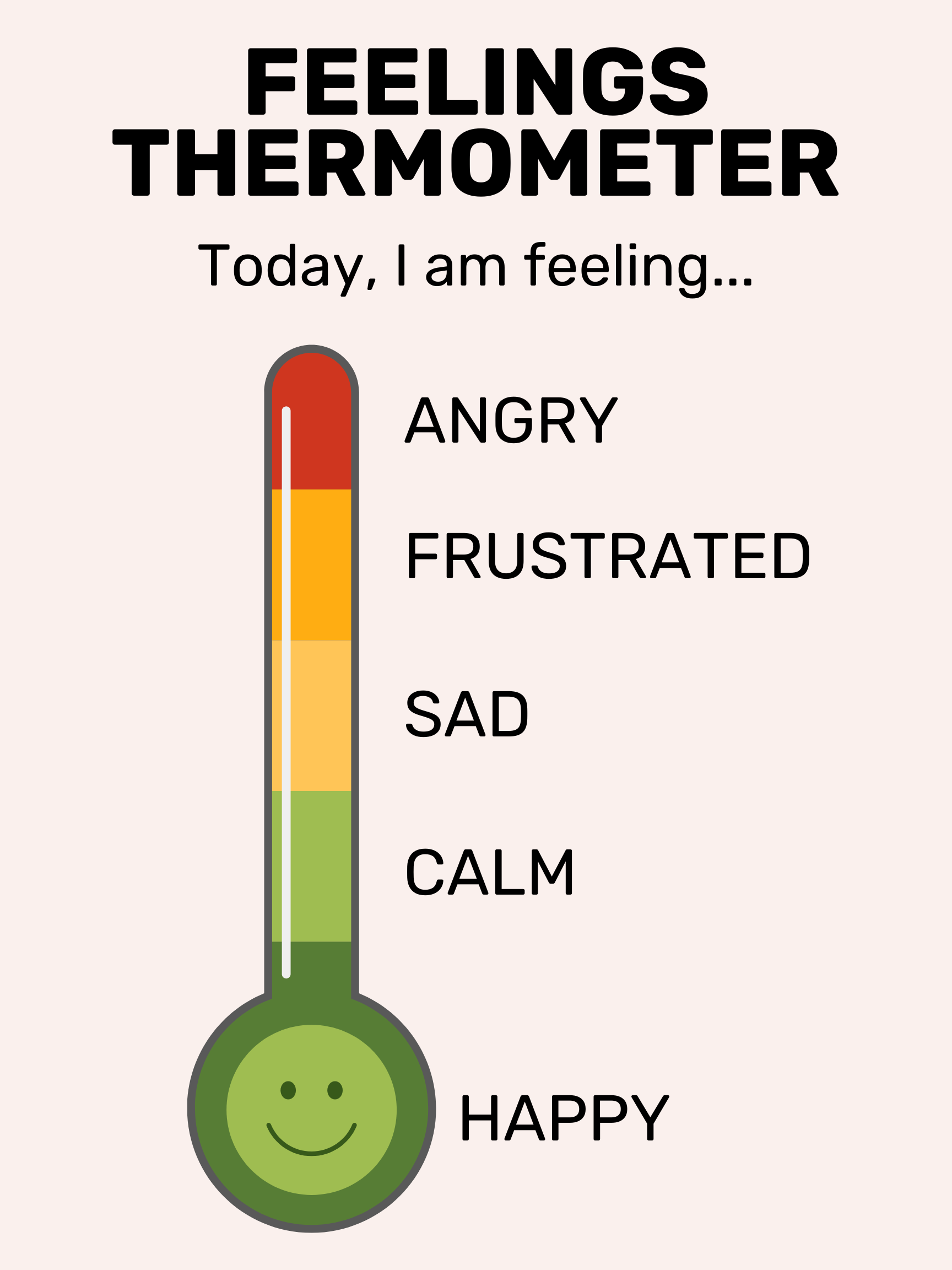Printable Feelings Thermometer For Kids