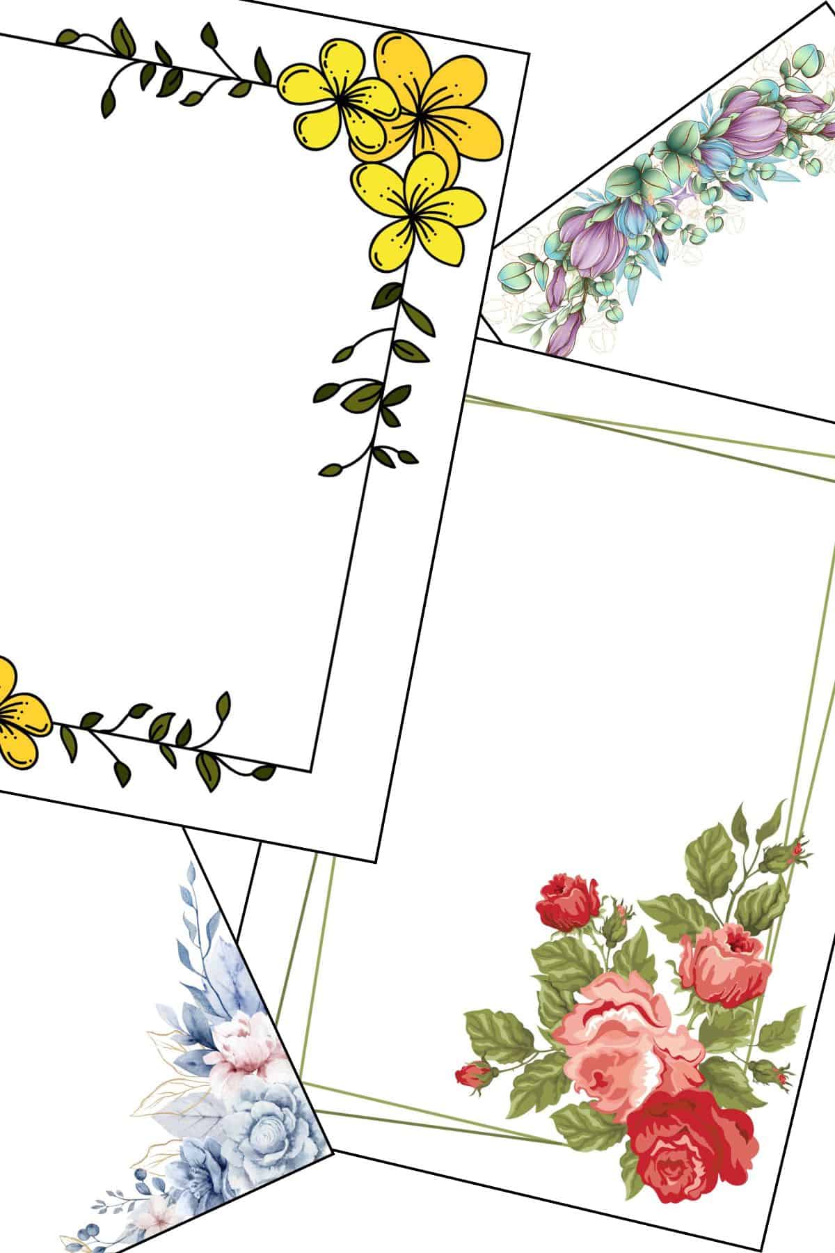Printable Floral Borders