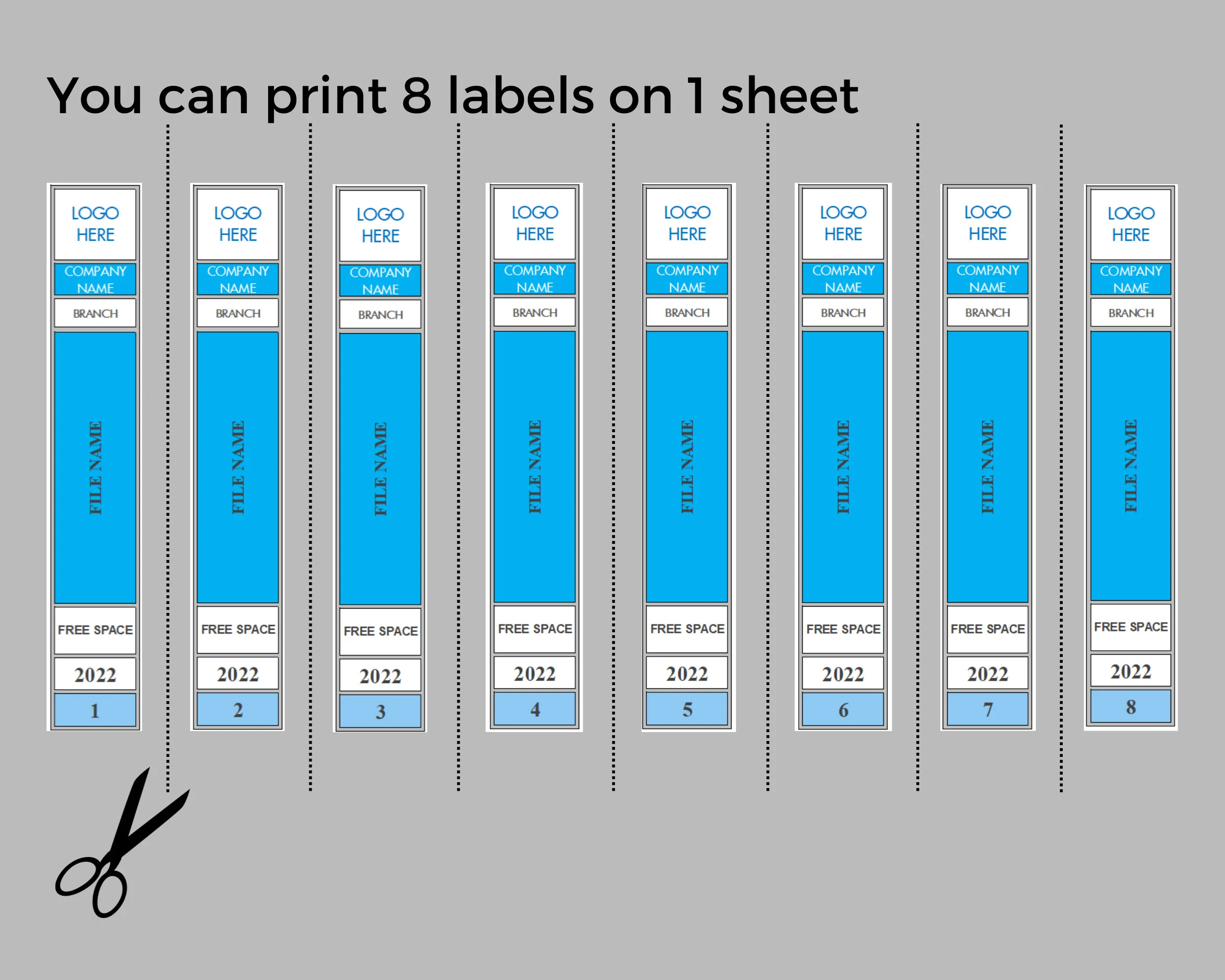 Printable Folder Back Labels Excel
