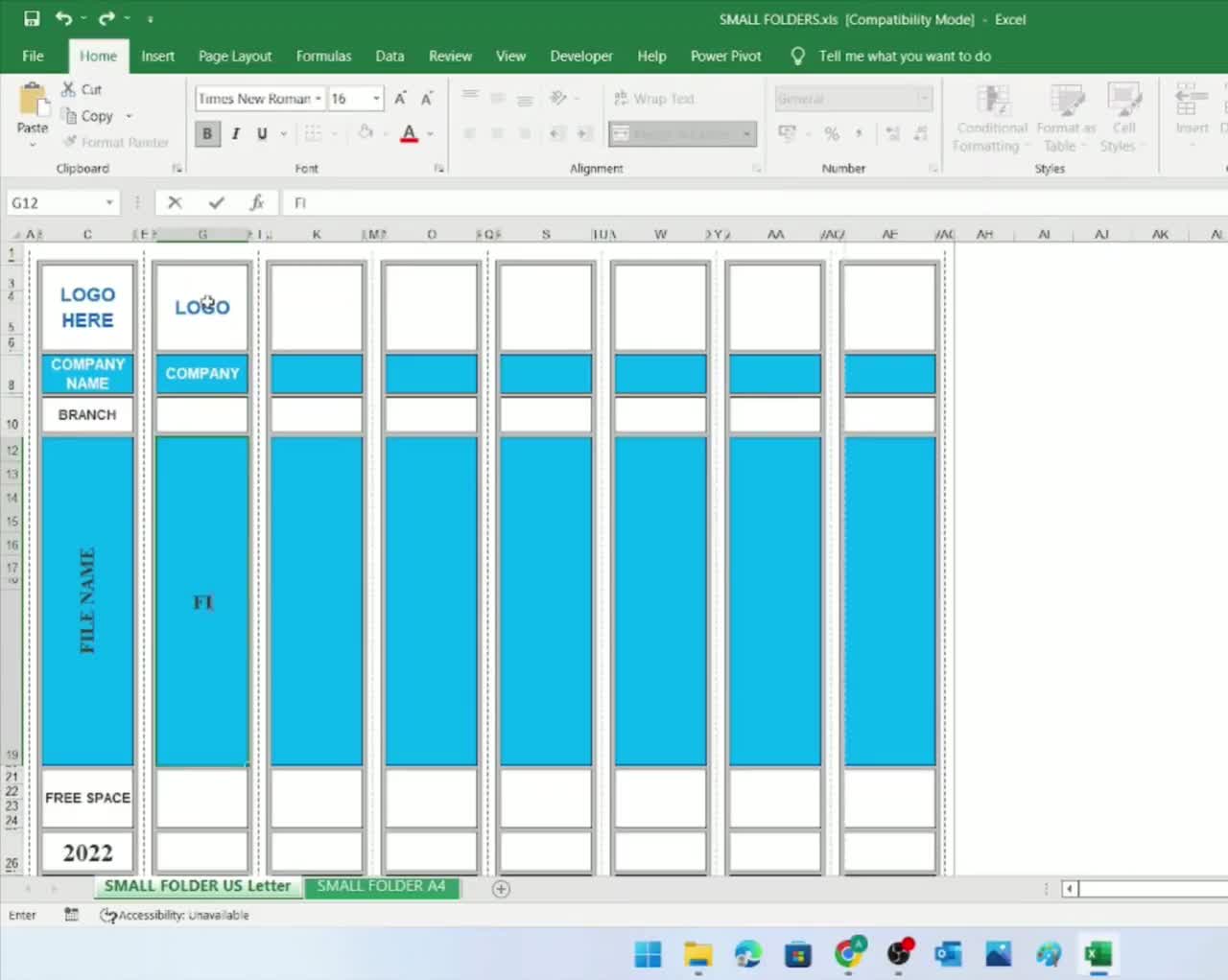 Printable Folder Back Labels Excel