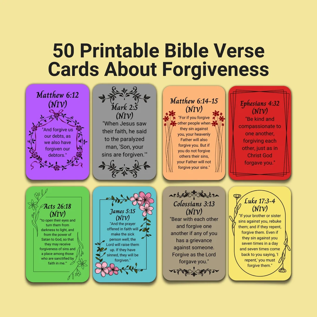 Printable Forgiveness Bible Verse Cards Printable Forgiveness Bible Verse Cards