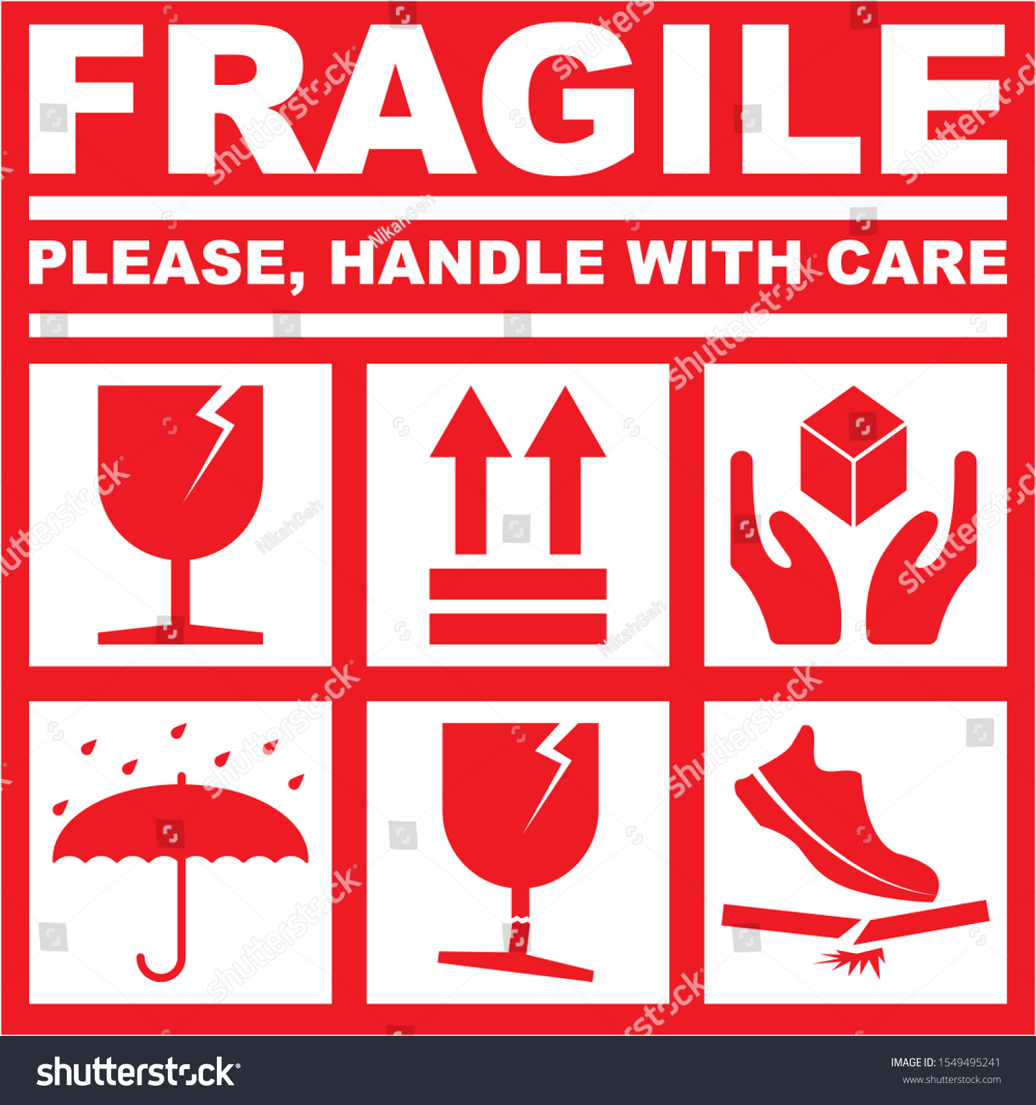 Printable Fragile Please Handle Care White 1549495241