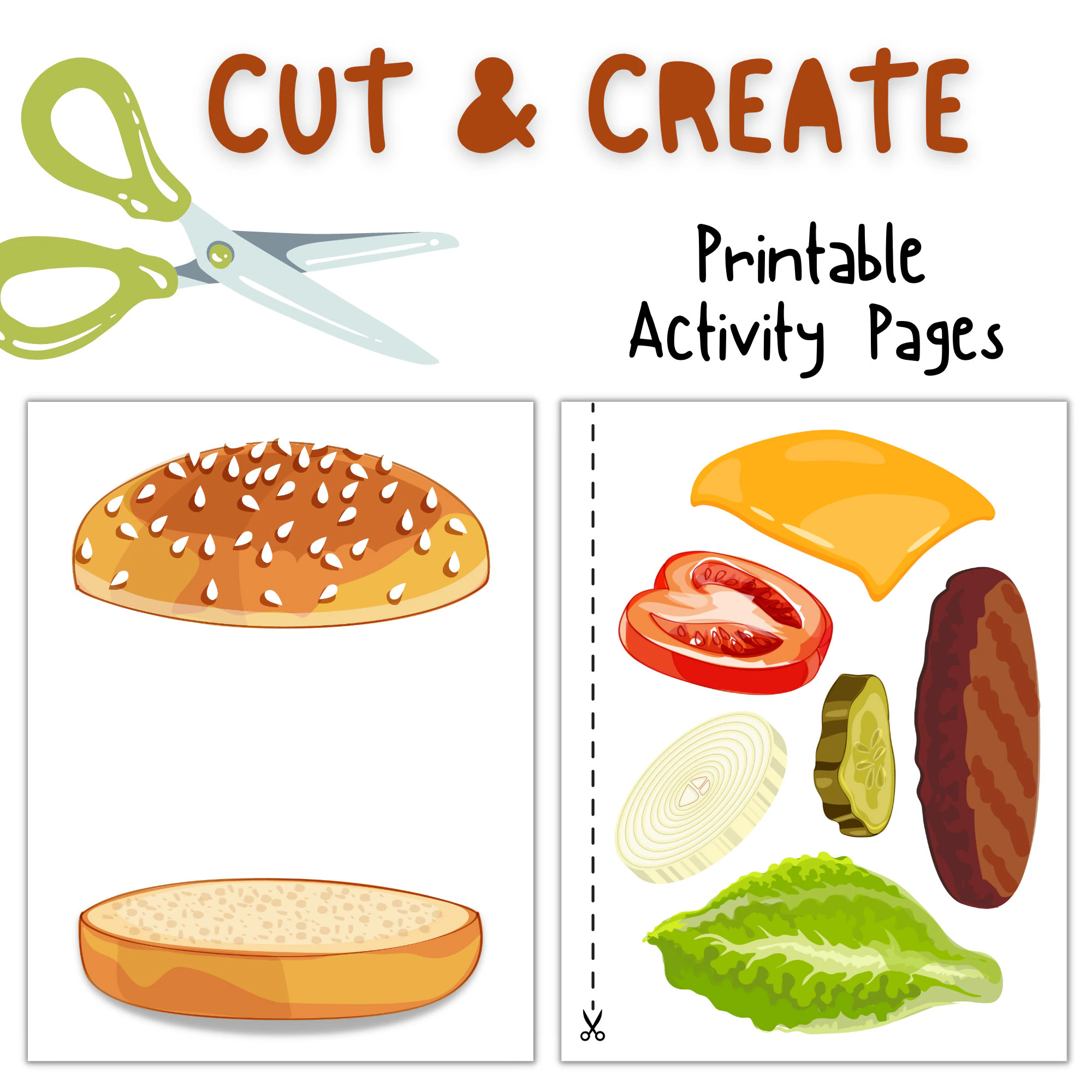Printable Hamburger Craft Cut And Paste