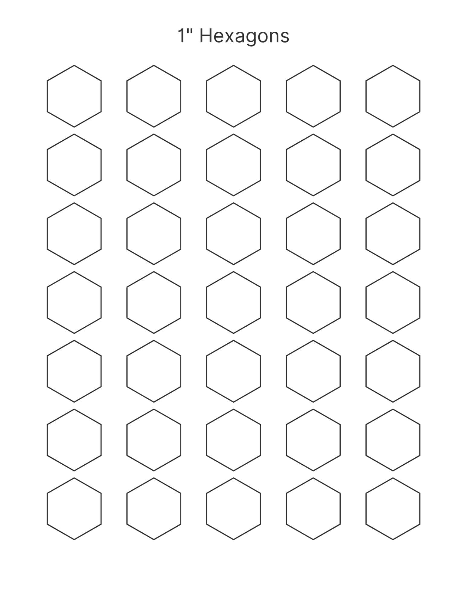 Printable Hexagon Shape