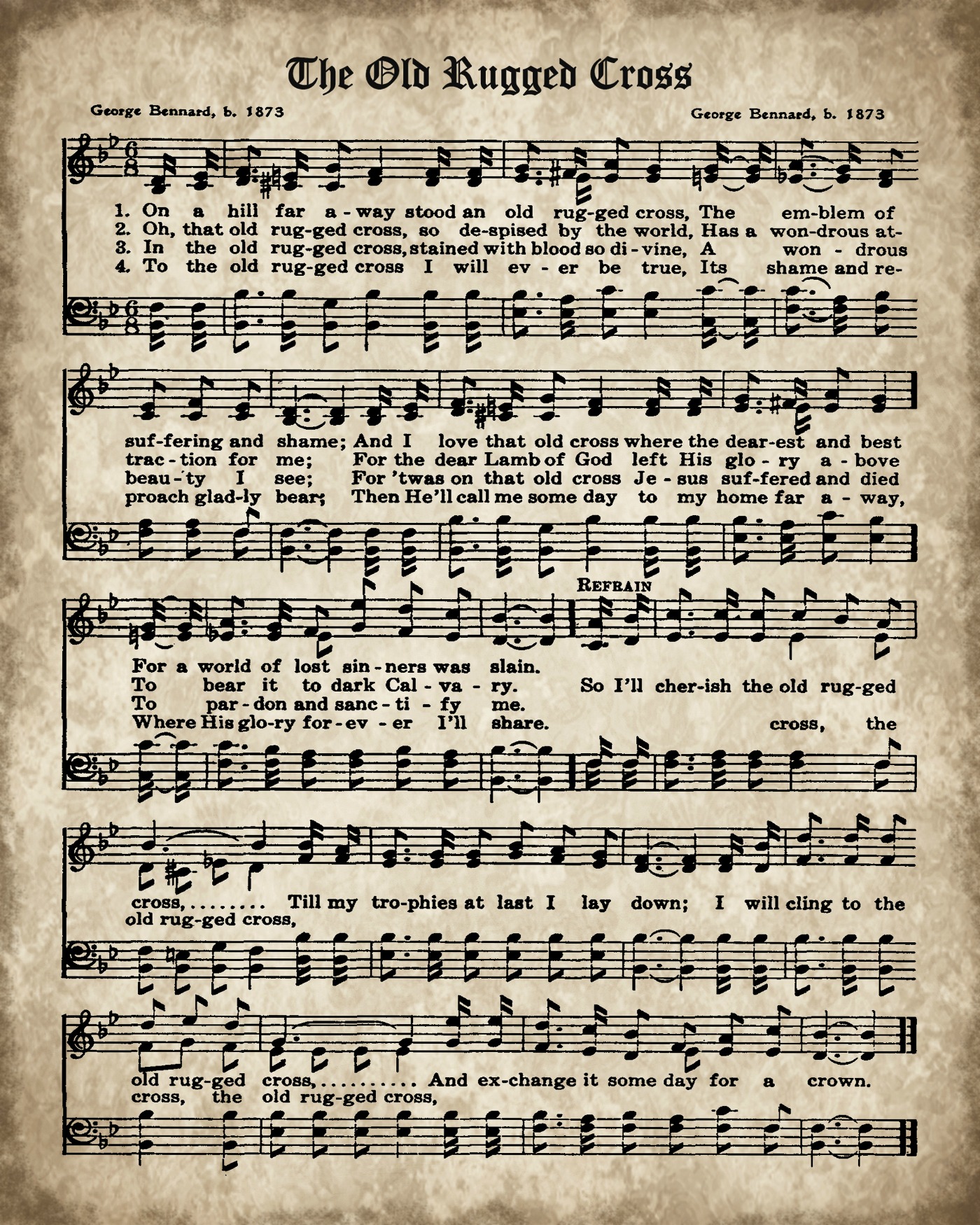 Printable Hymn Book Page The Old Rugged Cross