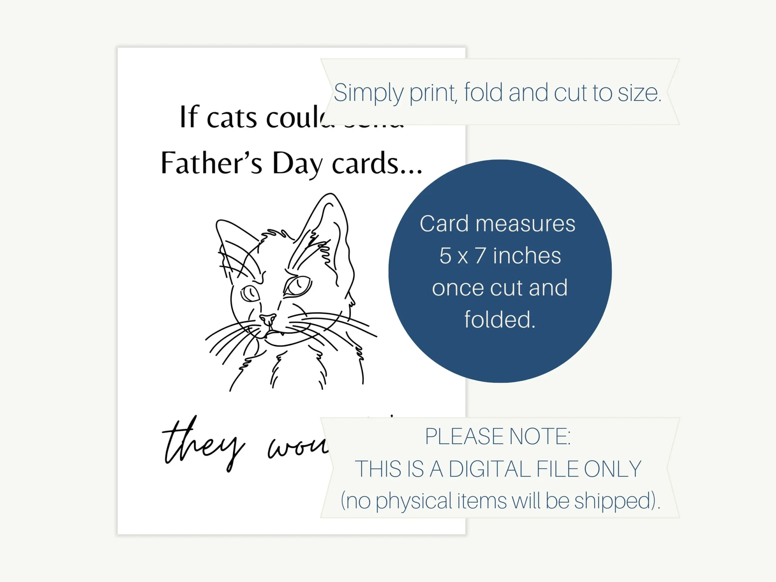 Printable If Cats Could Send Fathers Day