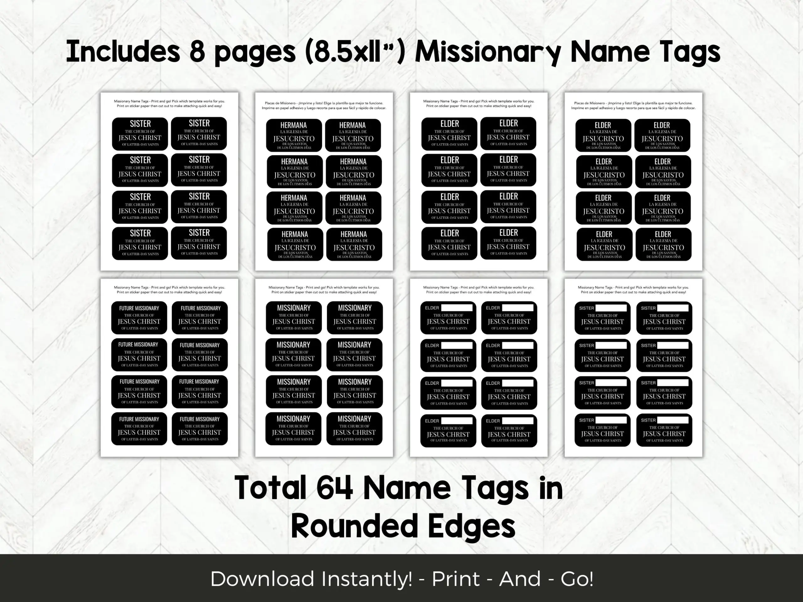 free printable missionary tags