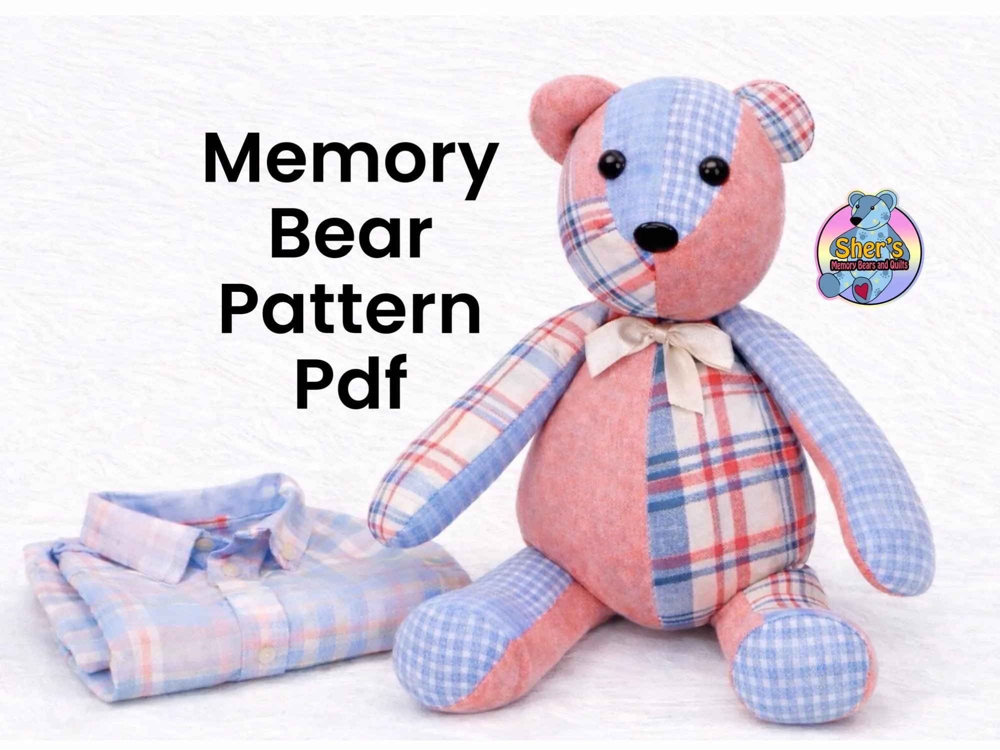 memory bear printable pattern
