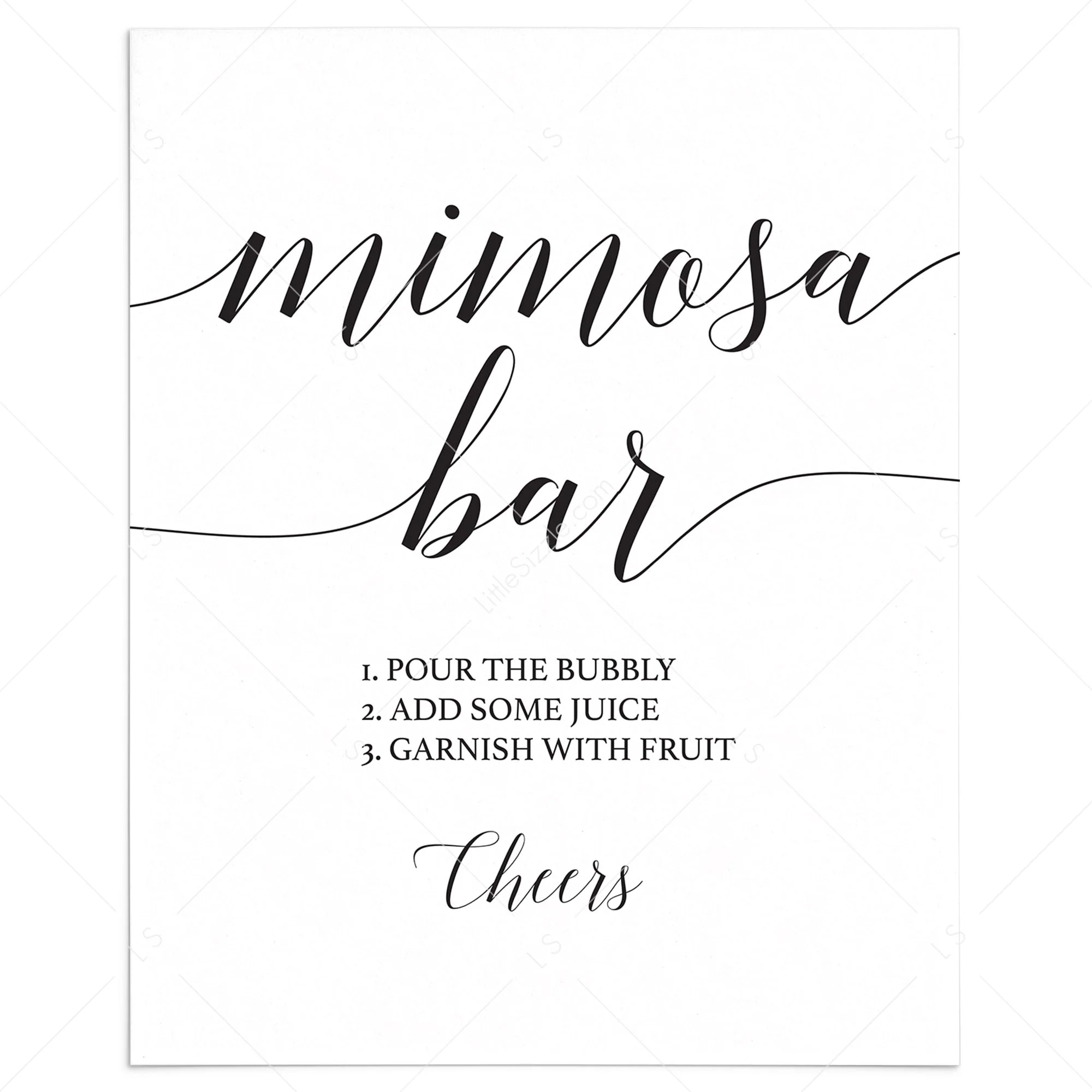Printable Mimosa Bar Sign Instant Download Printable Mimosa Bar Sign Instant Download