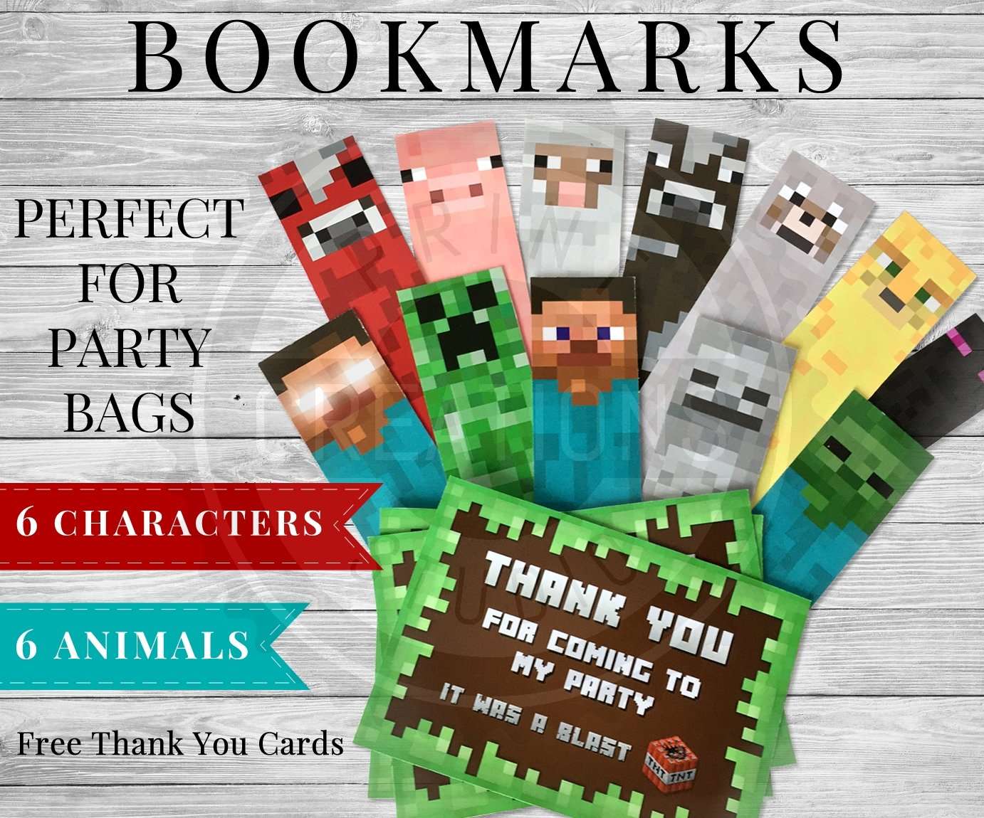free minecraft bookmark printables