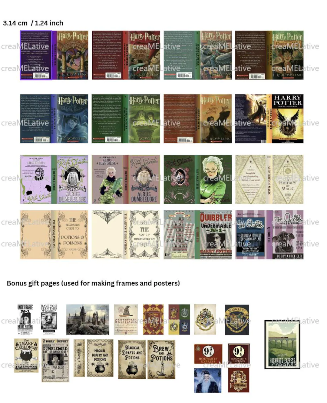 Printable Mini Harry Potter Book Cover Printable Mini Harry Potter Book Cover