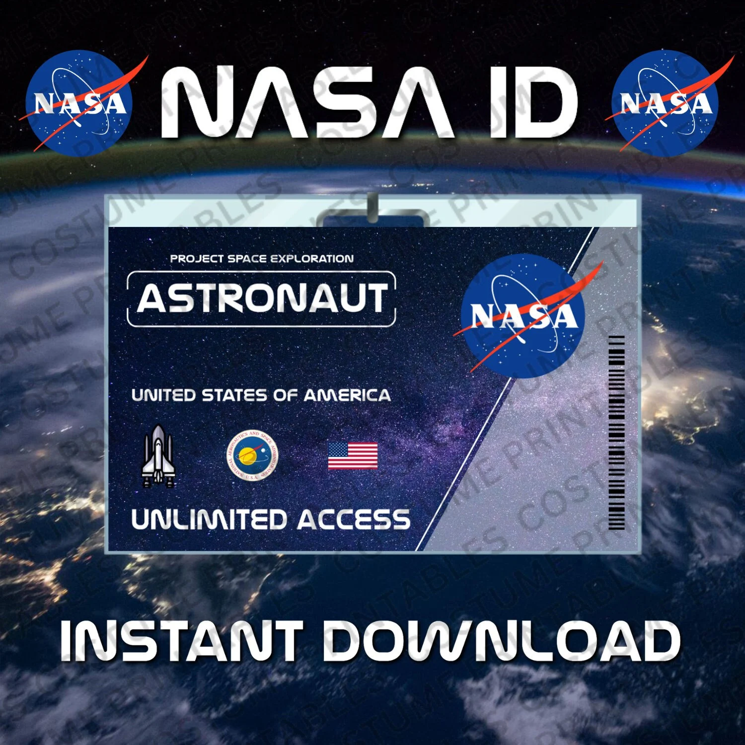 free printable nasa badges