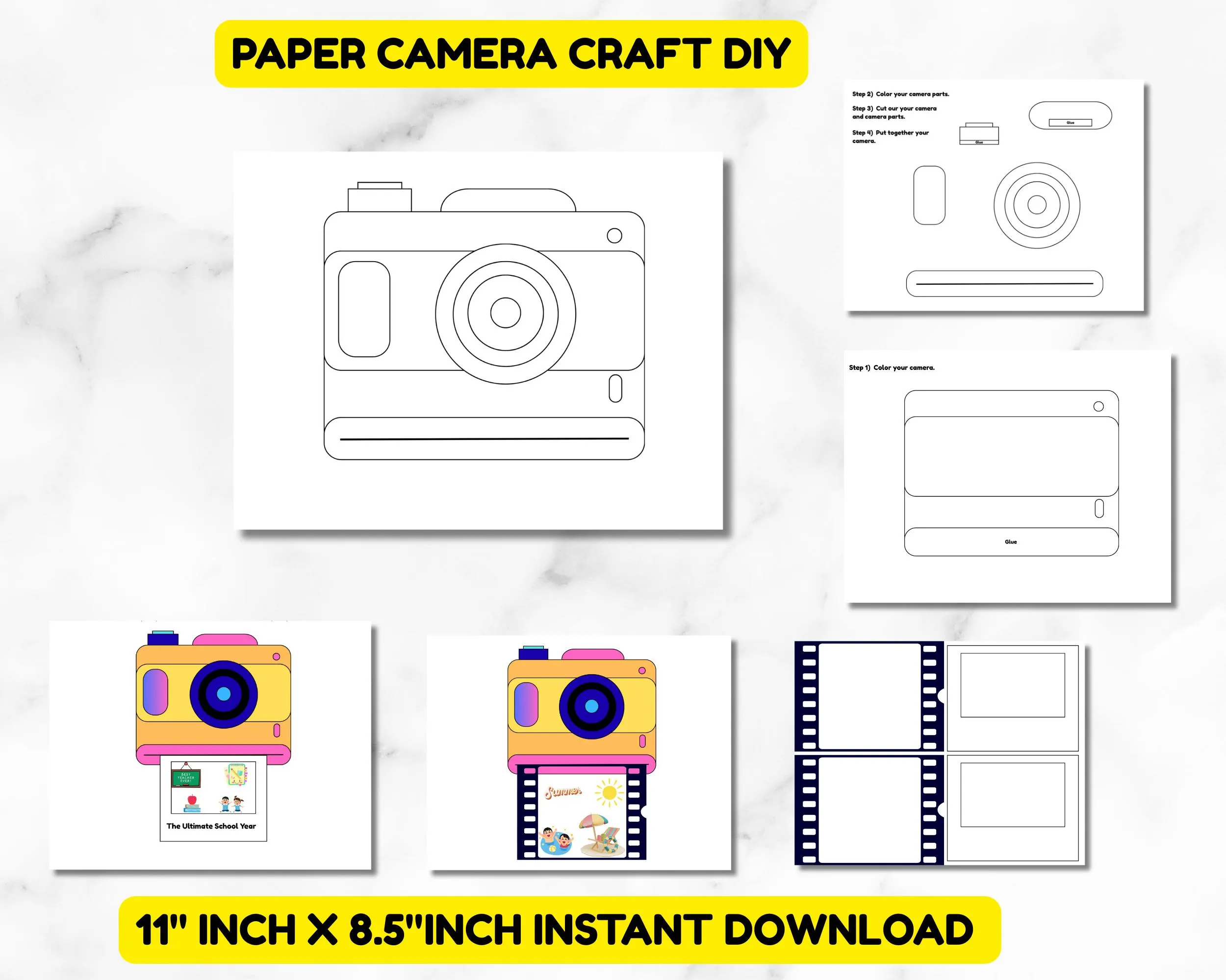 Printable Paper Camera Craft For Kids