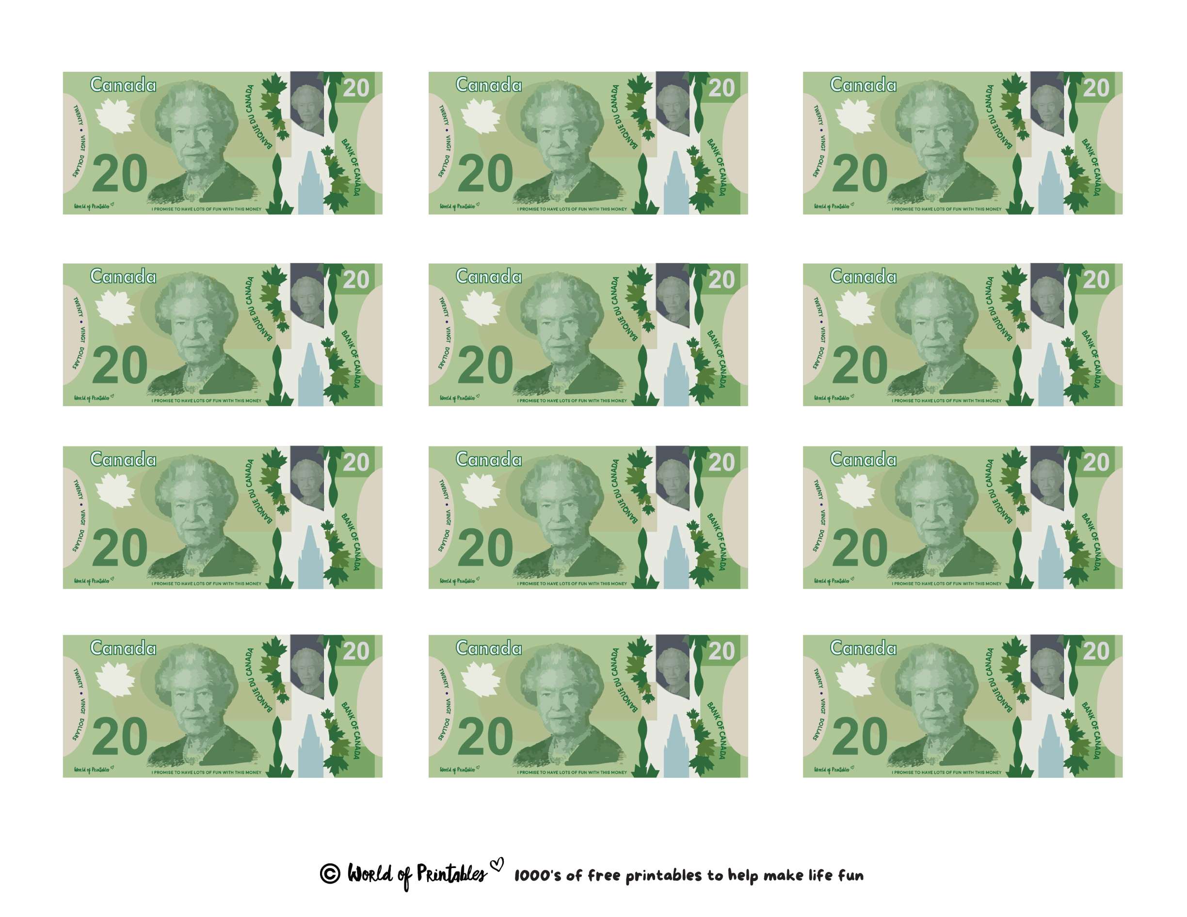 Printable Play Money