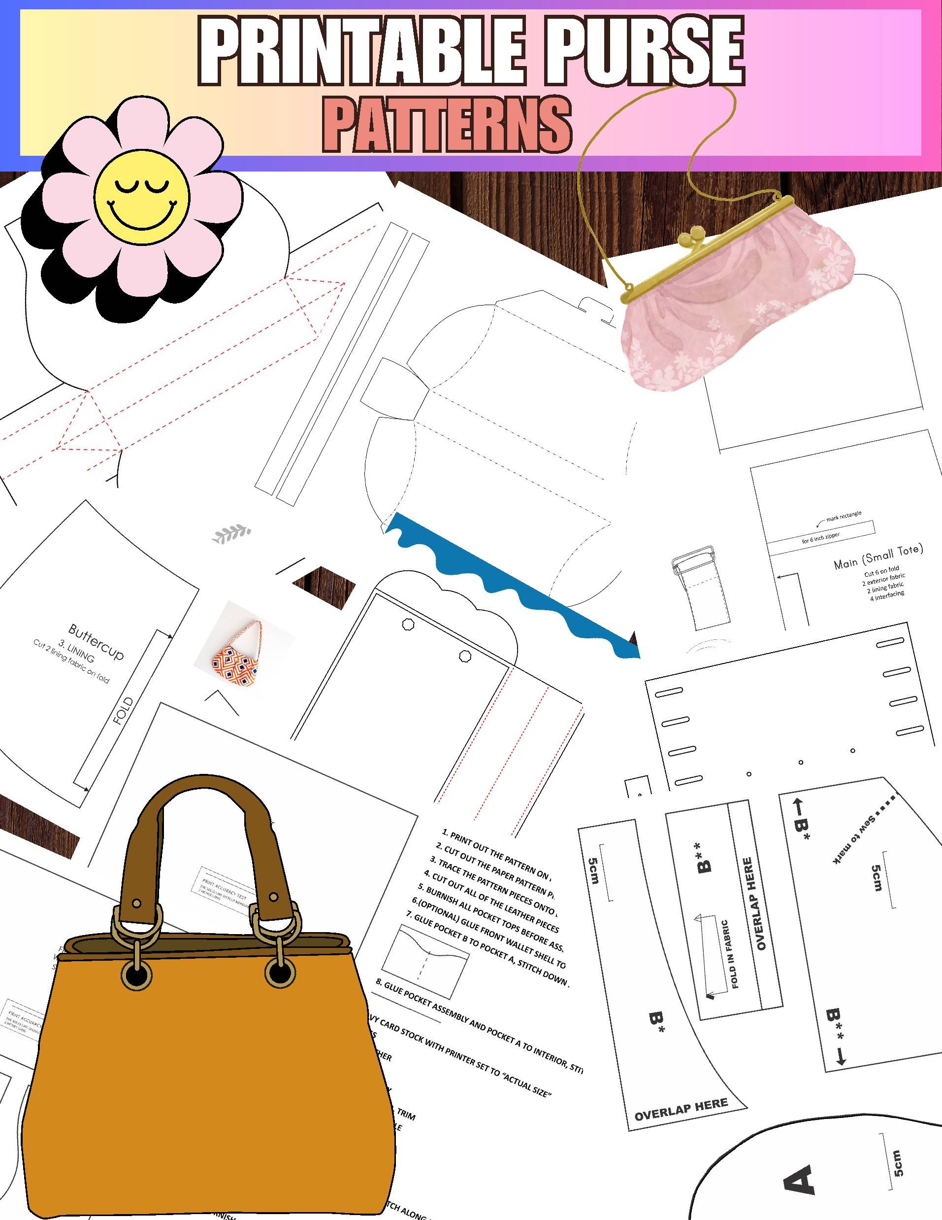 free printable paper purse patterns