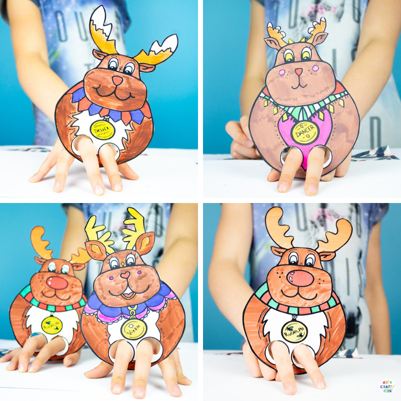 Printable Reindeer Finger Puppets