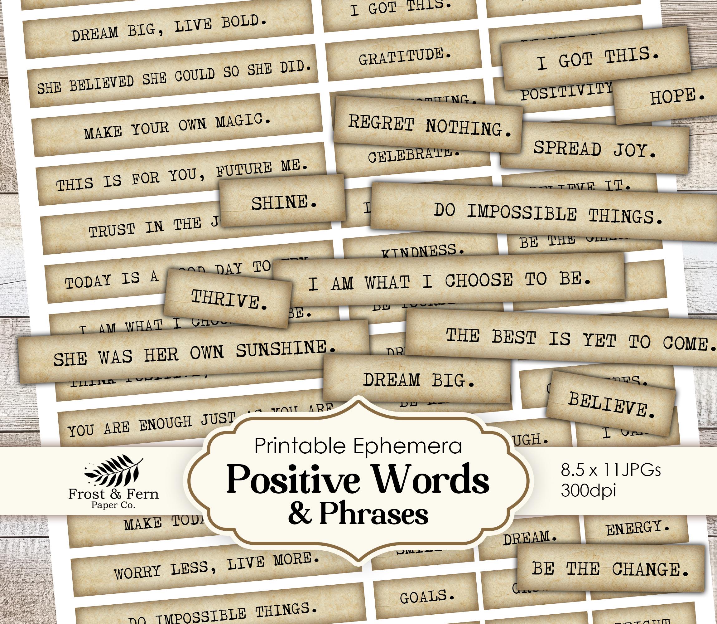 Printable Scrapbook Words And Phrases