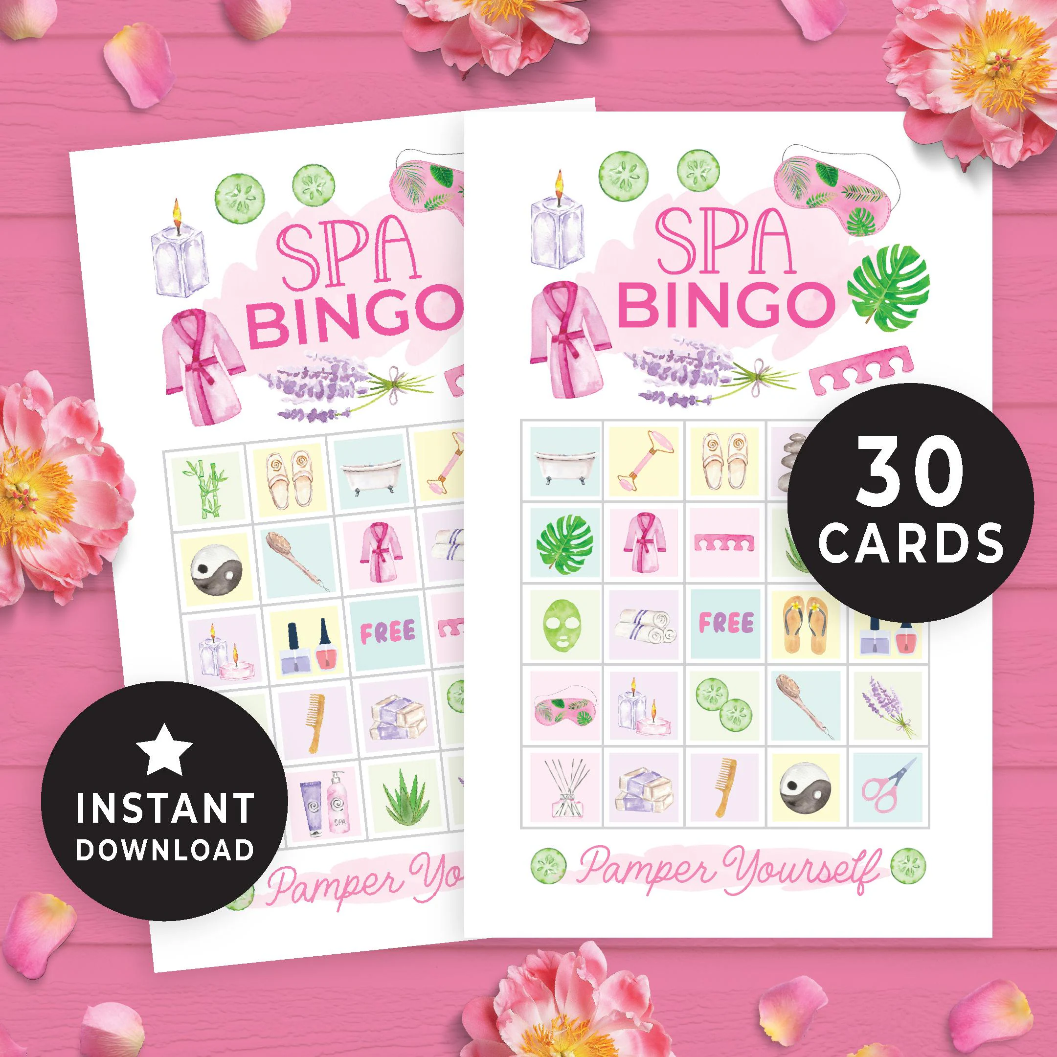 spa bingo free printable
