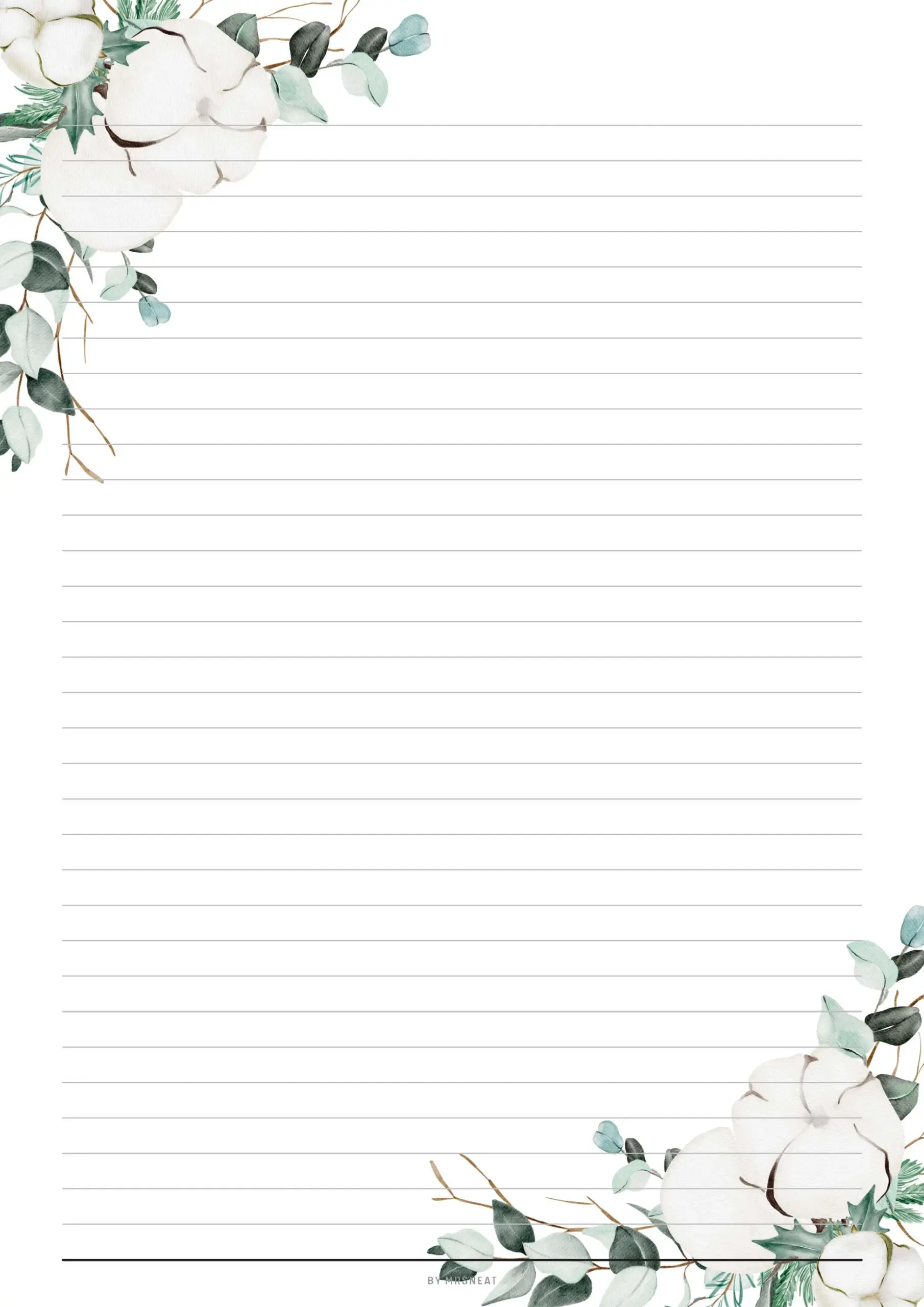 free printable floral stationery paper