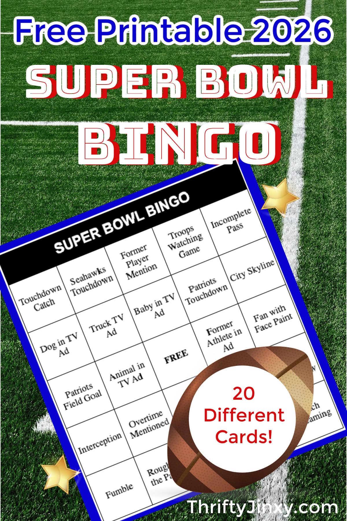 Printable Super Bowl Bingo Cards