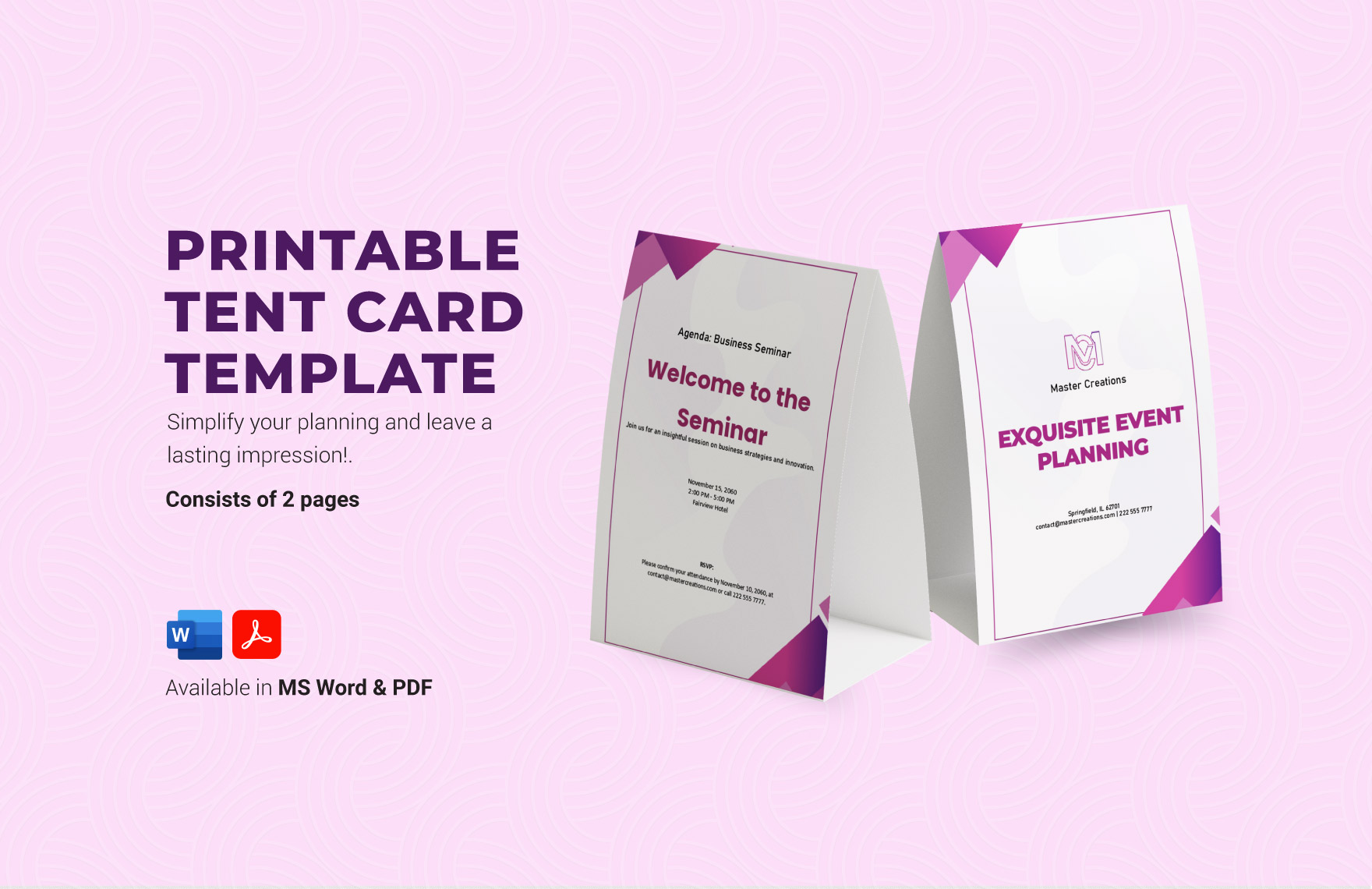 Printable Tent Card Template