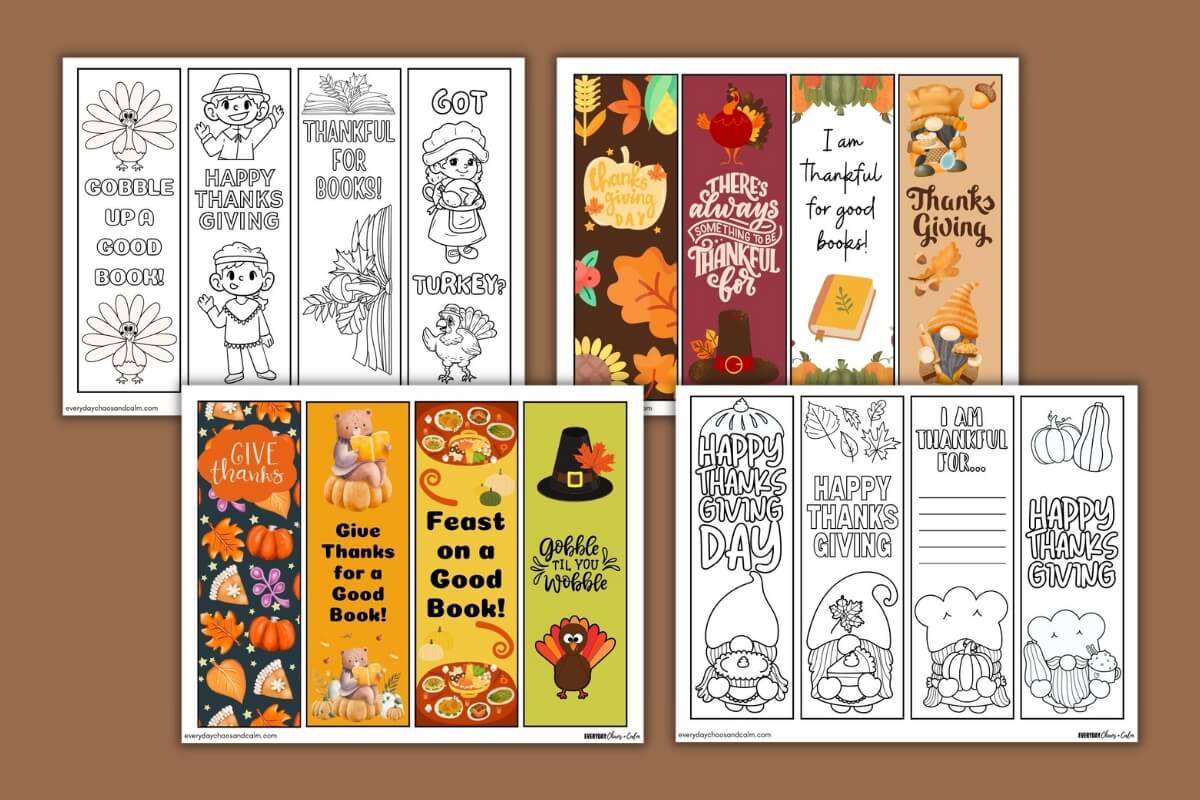Printable Thanksgiving Bookmarks