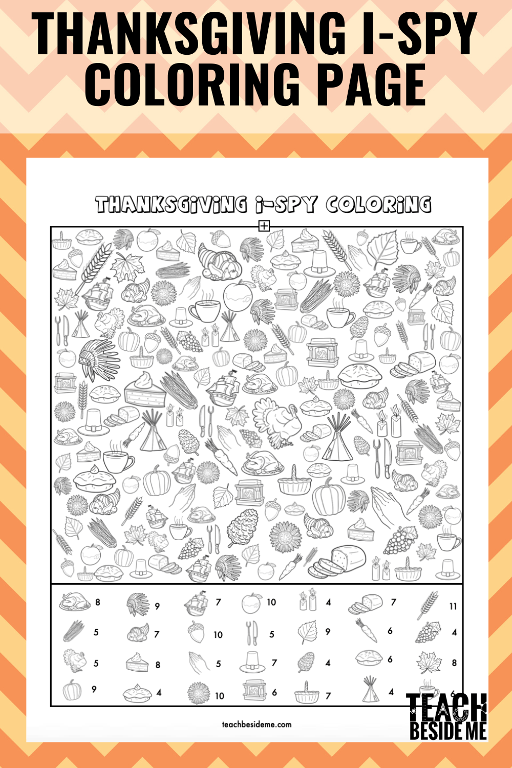 Printable Thanksgiving I Spy Coloring Activity