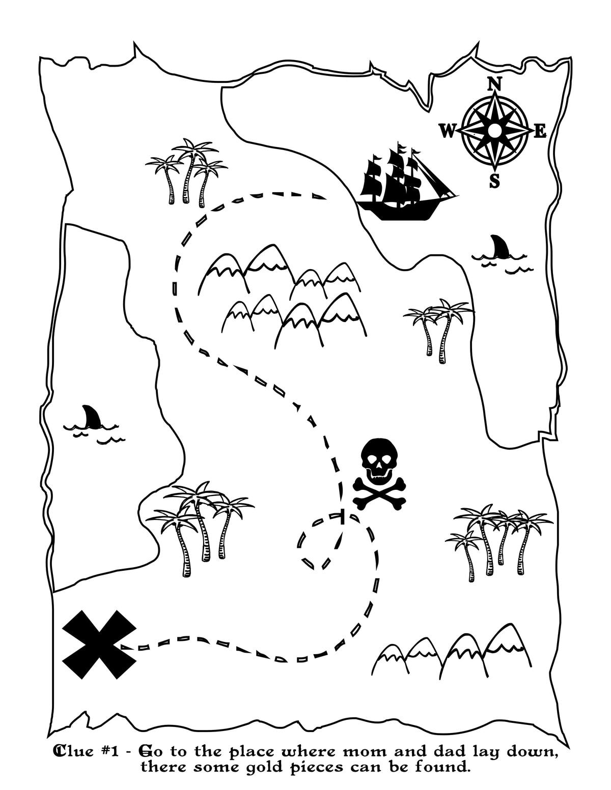 Printable Treasure Map Kids Activity Printable Treasure Map Kids Activity