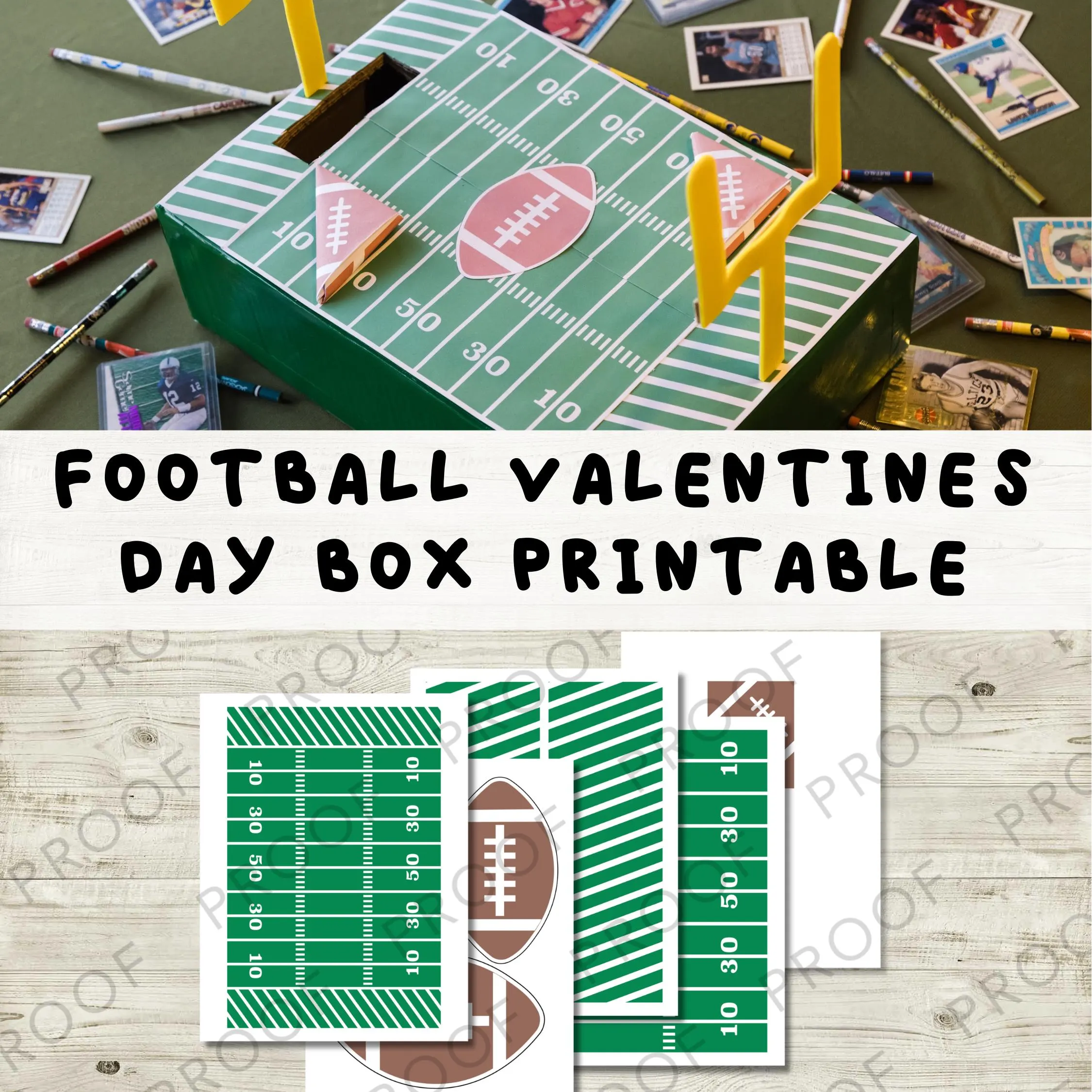 football field valentine box printable