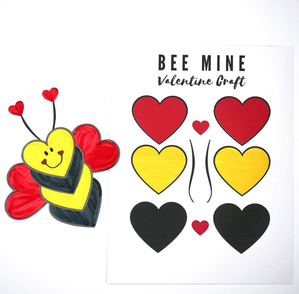 Printable Valentines Day Bumblebee Craft