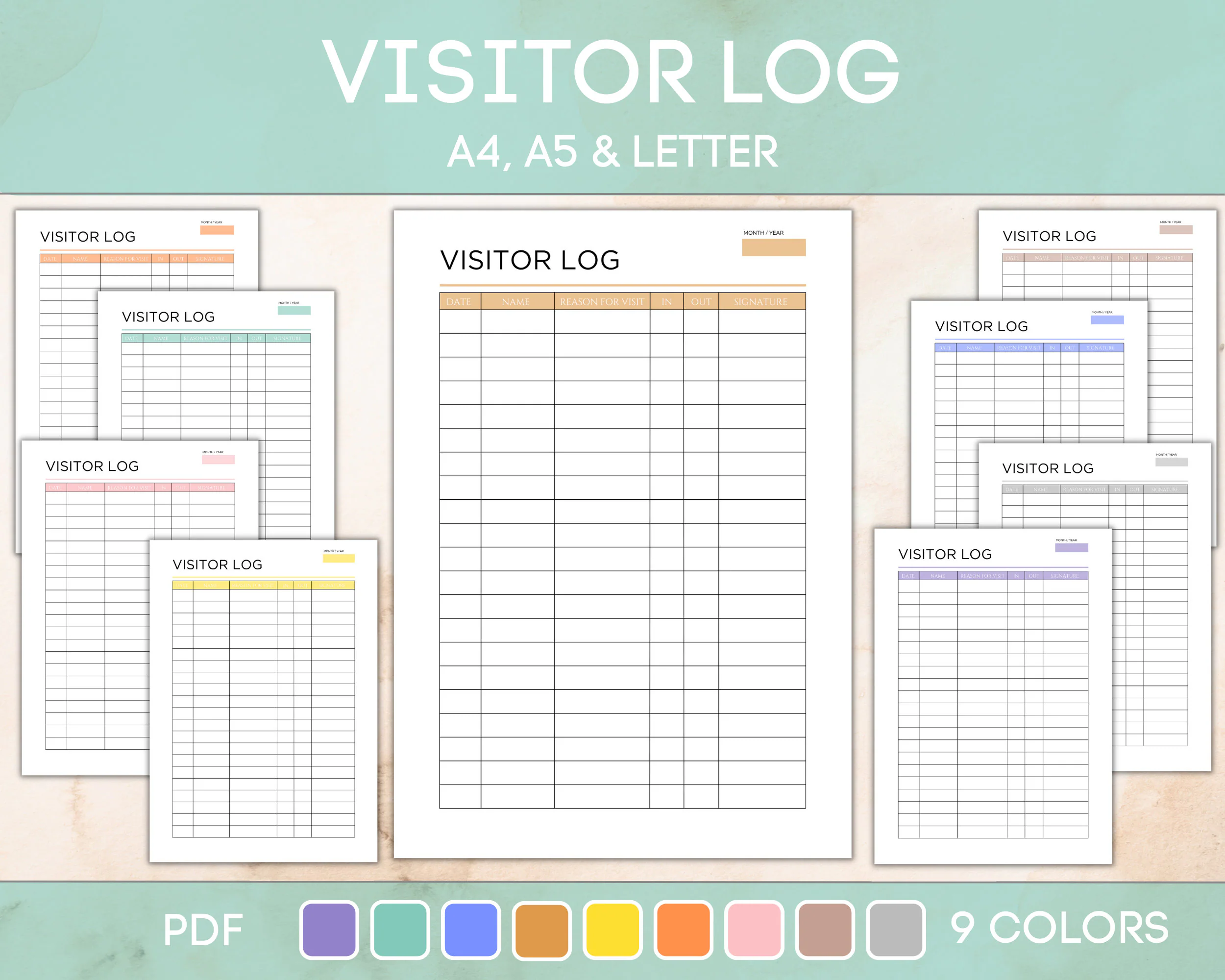 Printable Visitor Log Visitor Sign In Printable Visitor Log Visitor Sign In