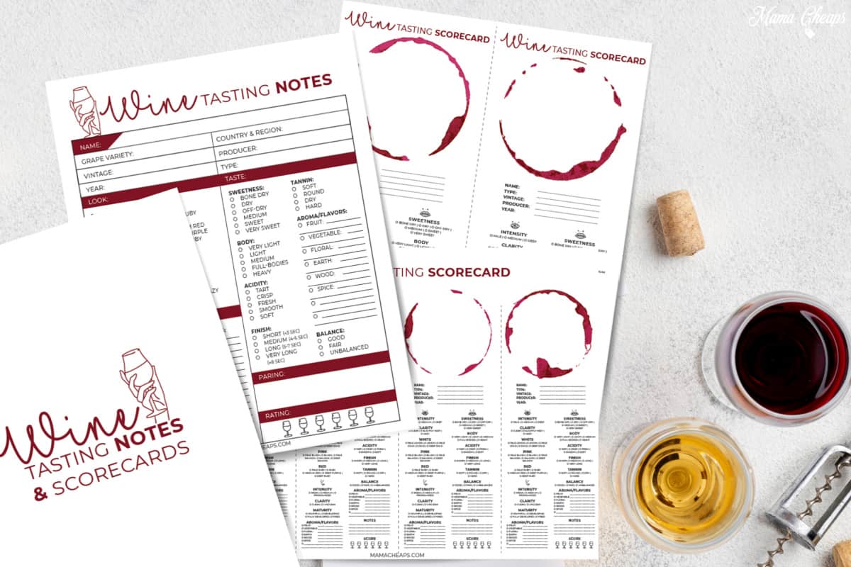 free printable wine tasting score sheets