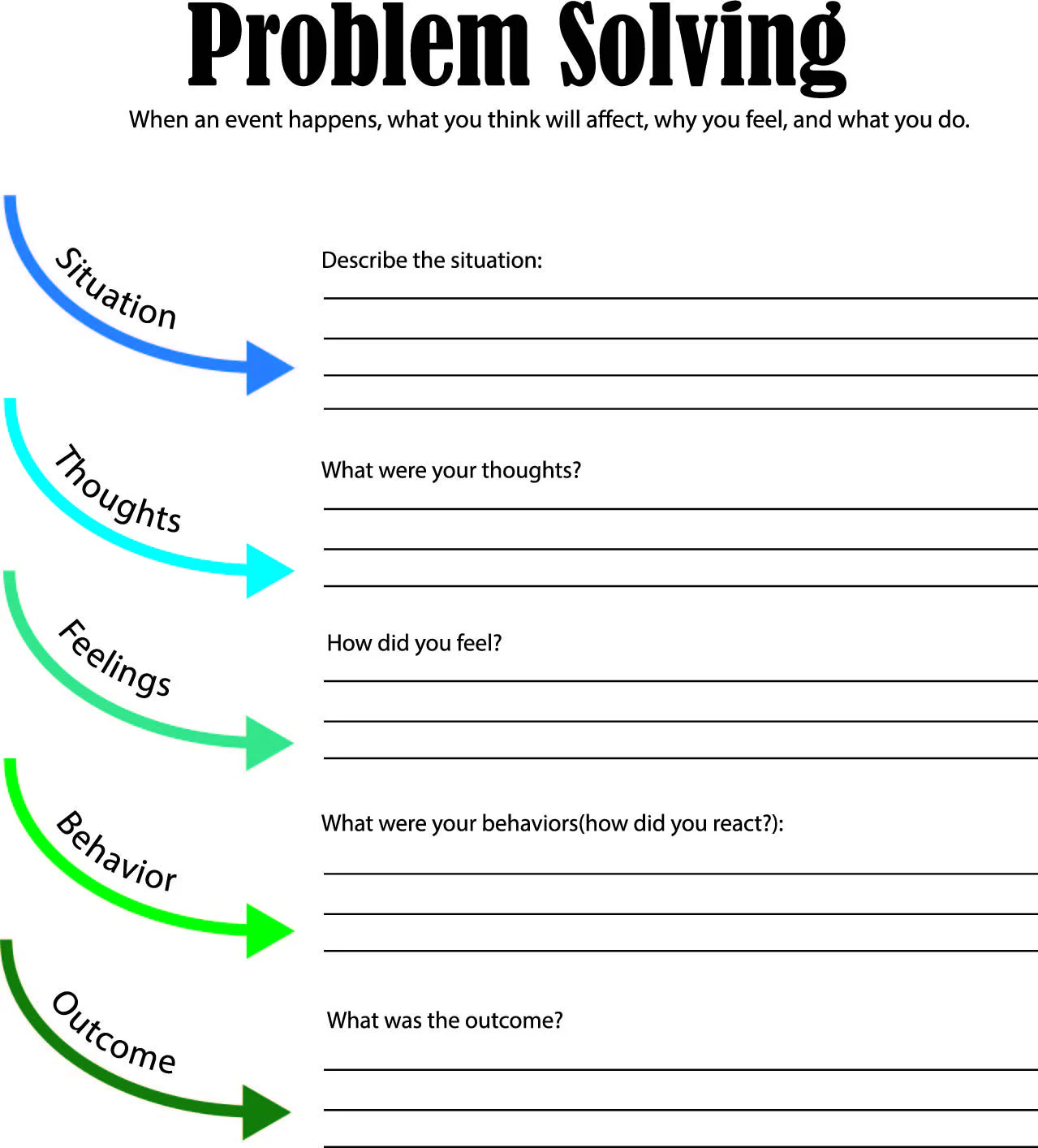 free printable problem solving worksheets for adults