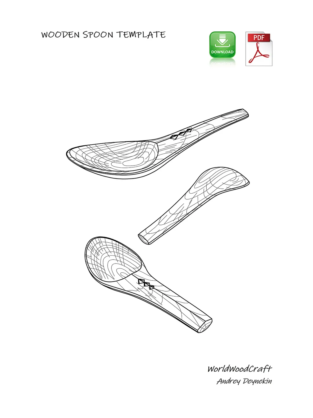 beginner free pattern printable spoon carving templates