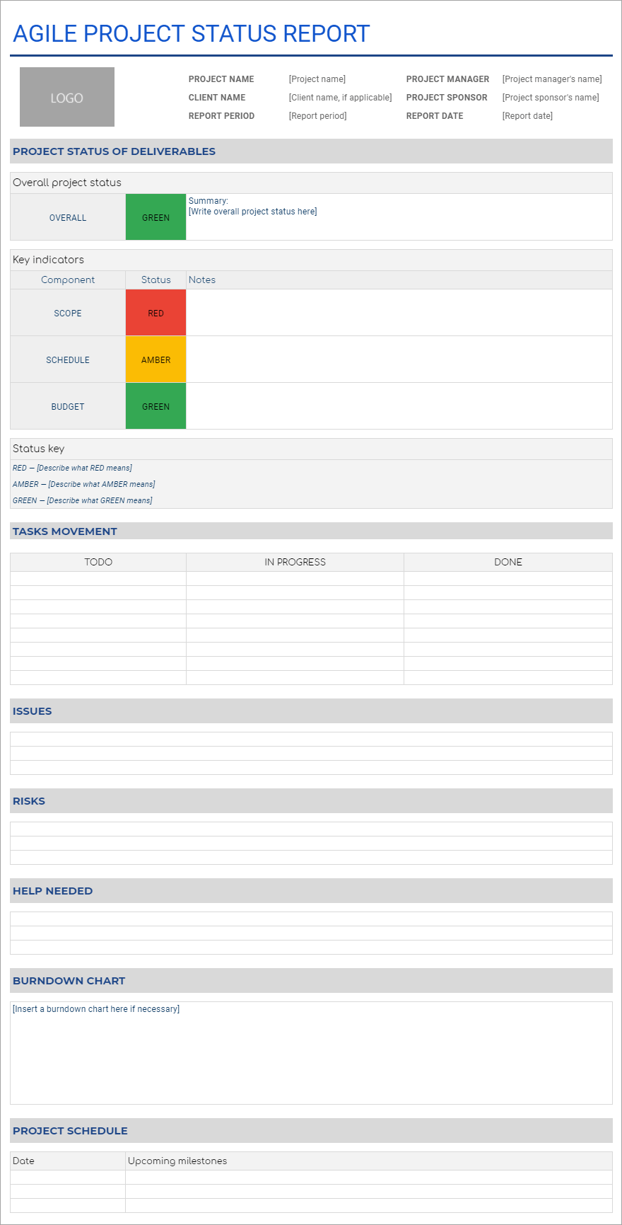 Project Status Report Template
