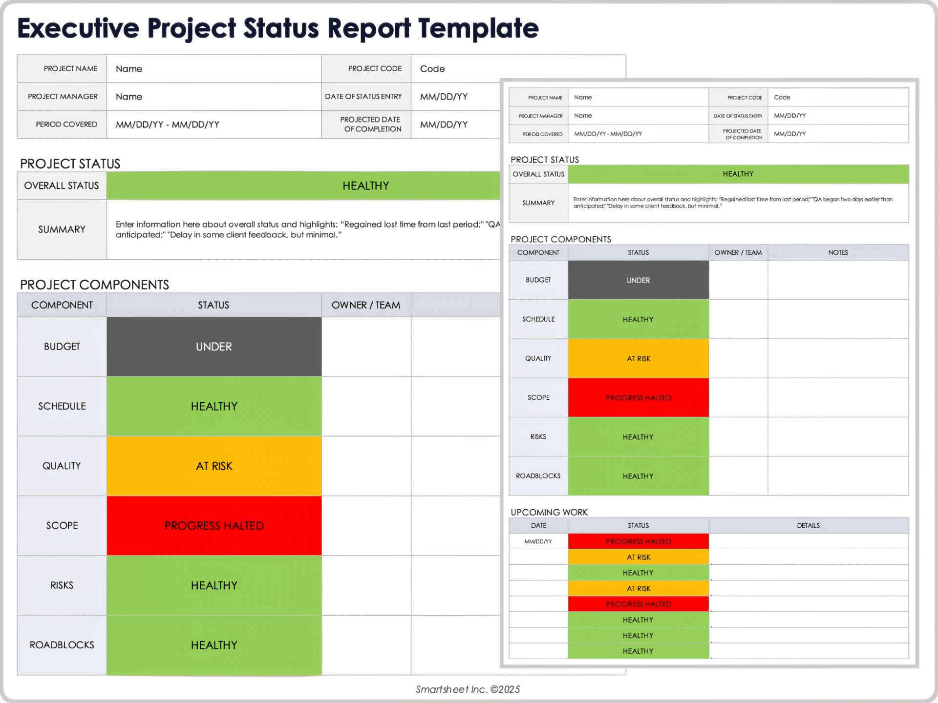 rag status template free