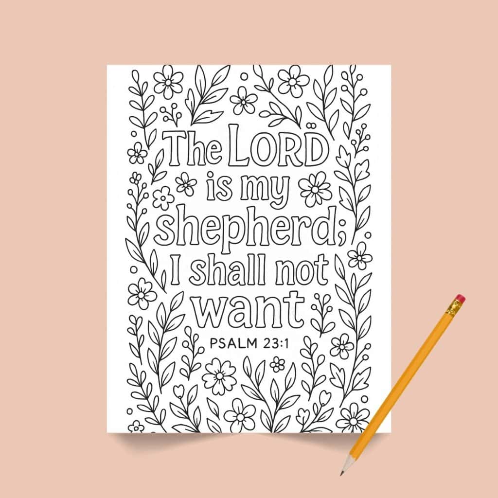 Psalm 23 1 Coloring Page