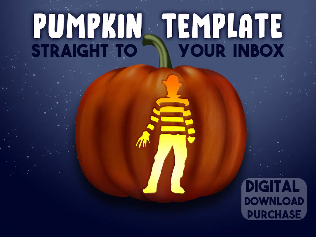 Pumpkin Carving Stencil Freddy Krueger