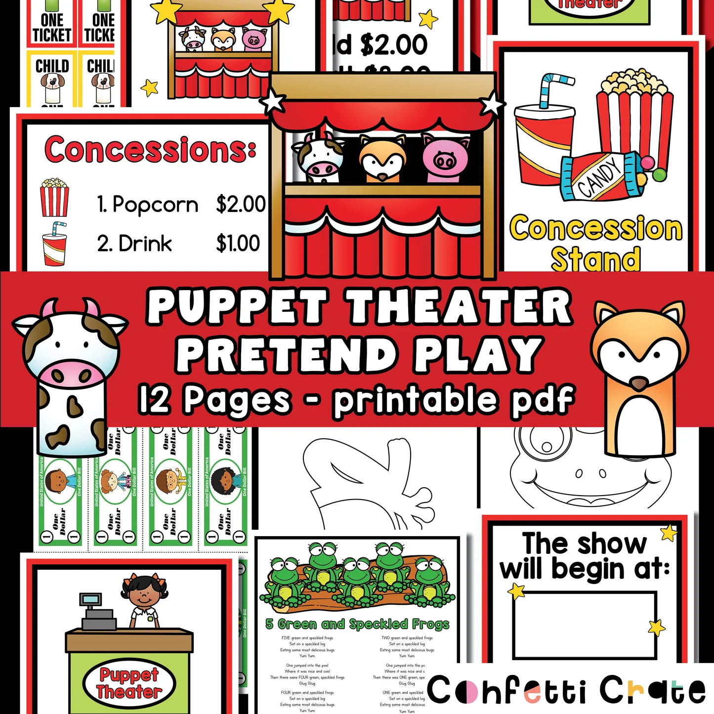 Puppet Theater Pretend Play Printable Pdf