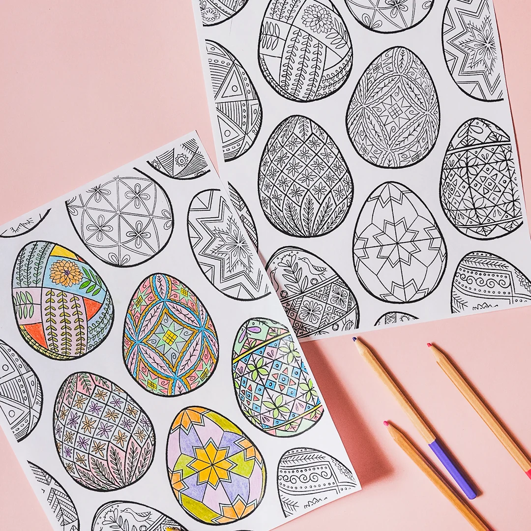 Pysanky Eggs Coloring Page Pdf Printable