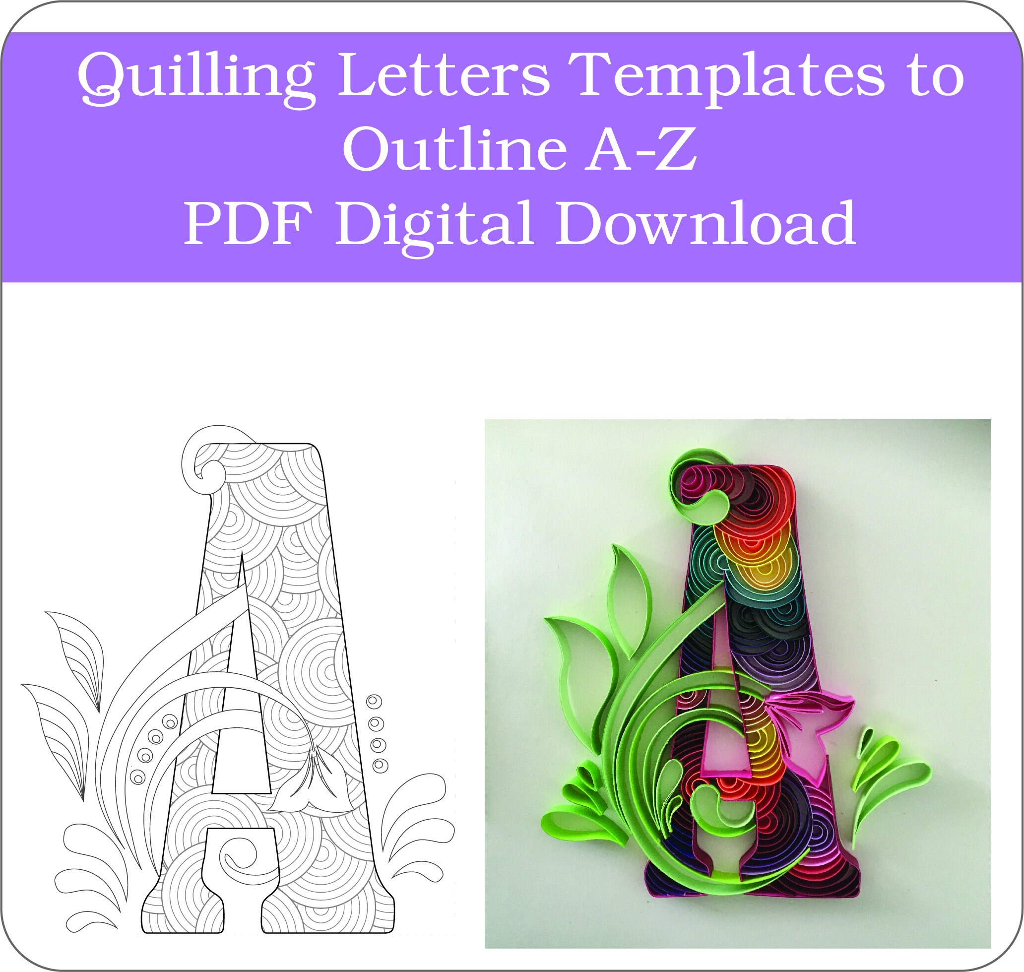 Quilling Art A Z Letter Outline