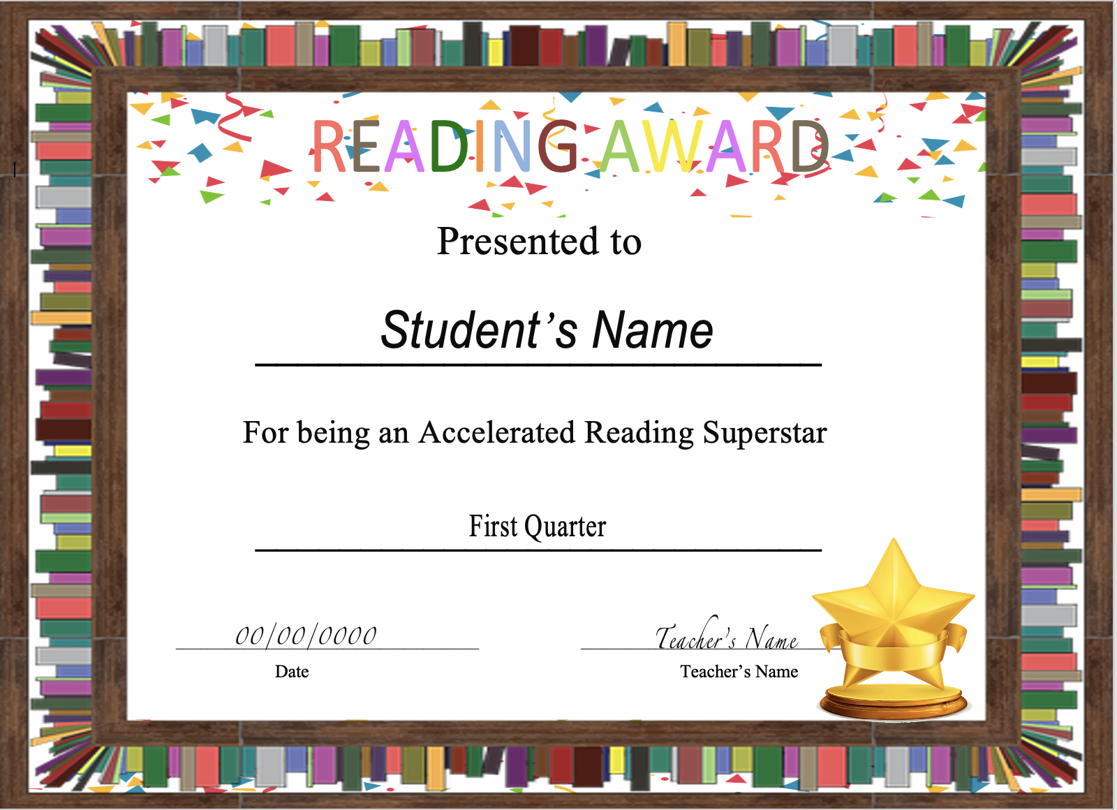 Reading Award 2 Reading Award 2