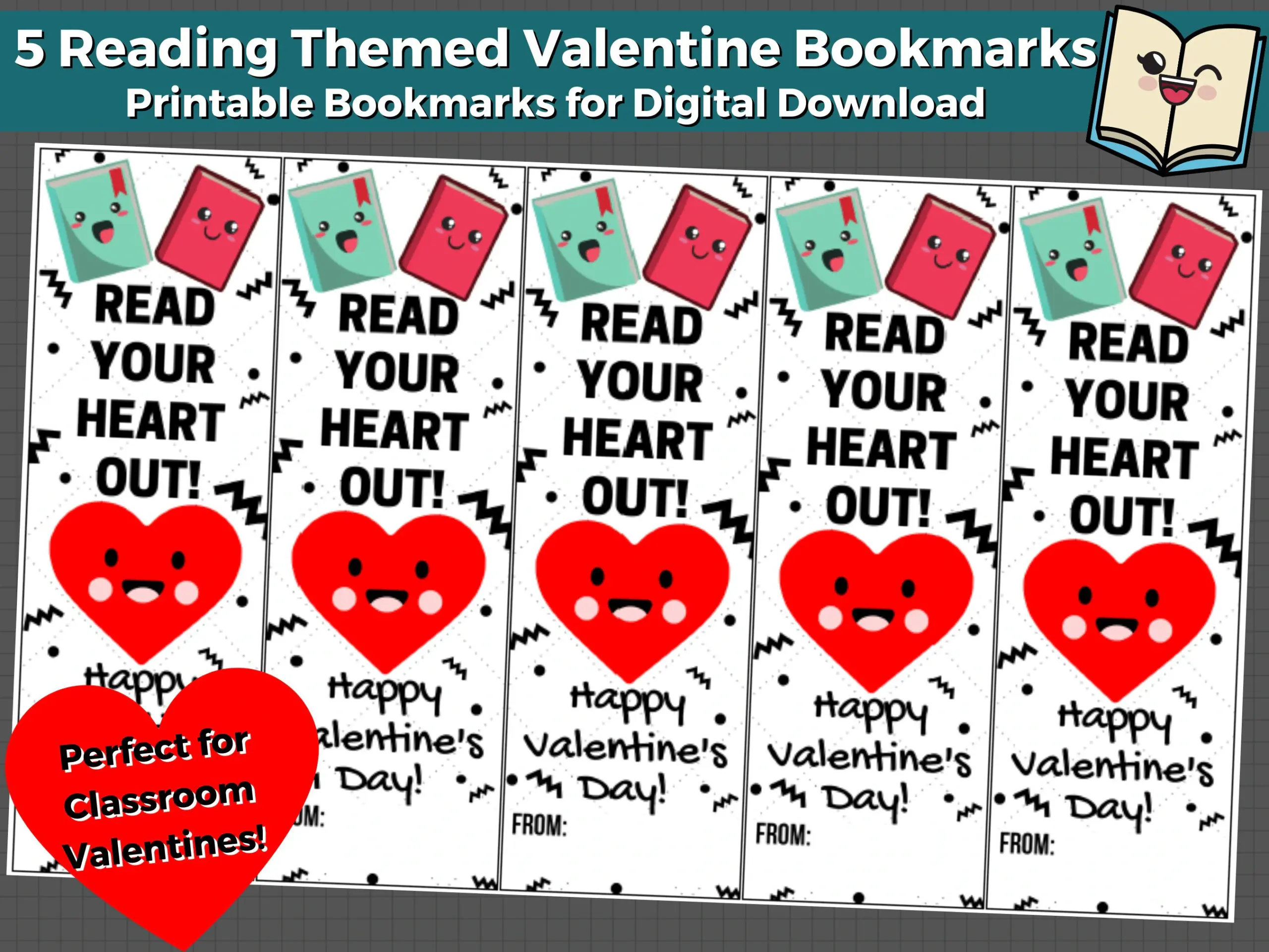 Reading Valentine Bookmarks Edit Reading Valentine Bookmarks Edit