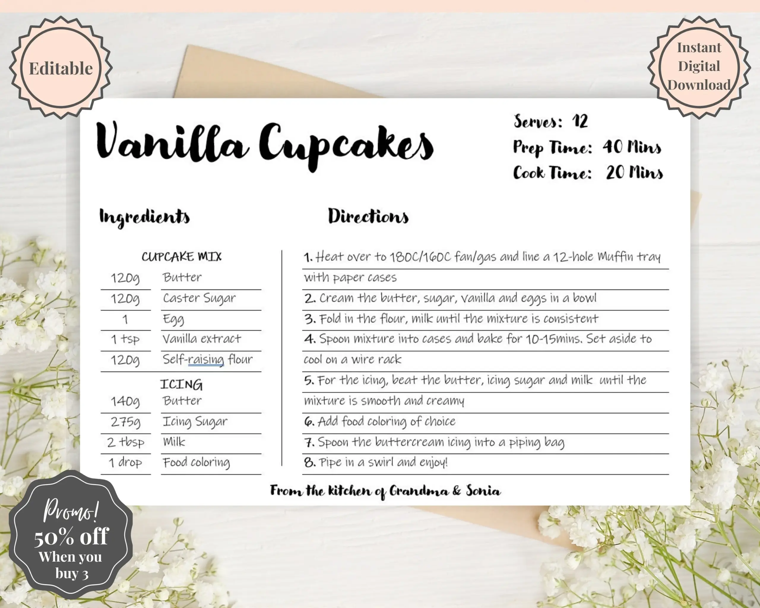 Recipe Card Template Style5