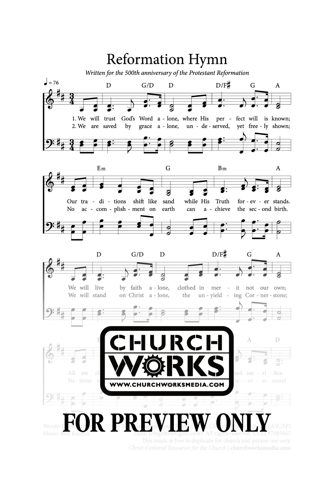 Reformation Hymn Free