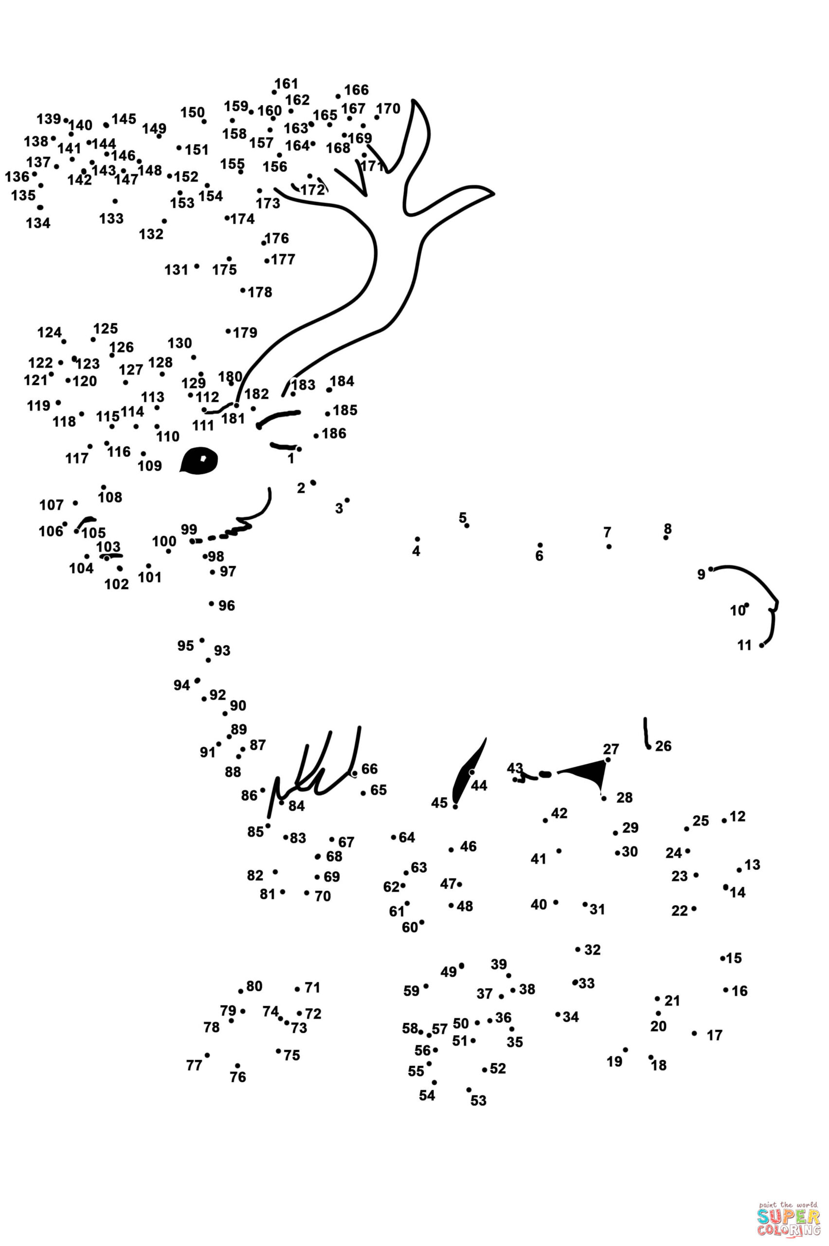 Reindeer Dot To Dot