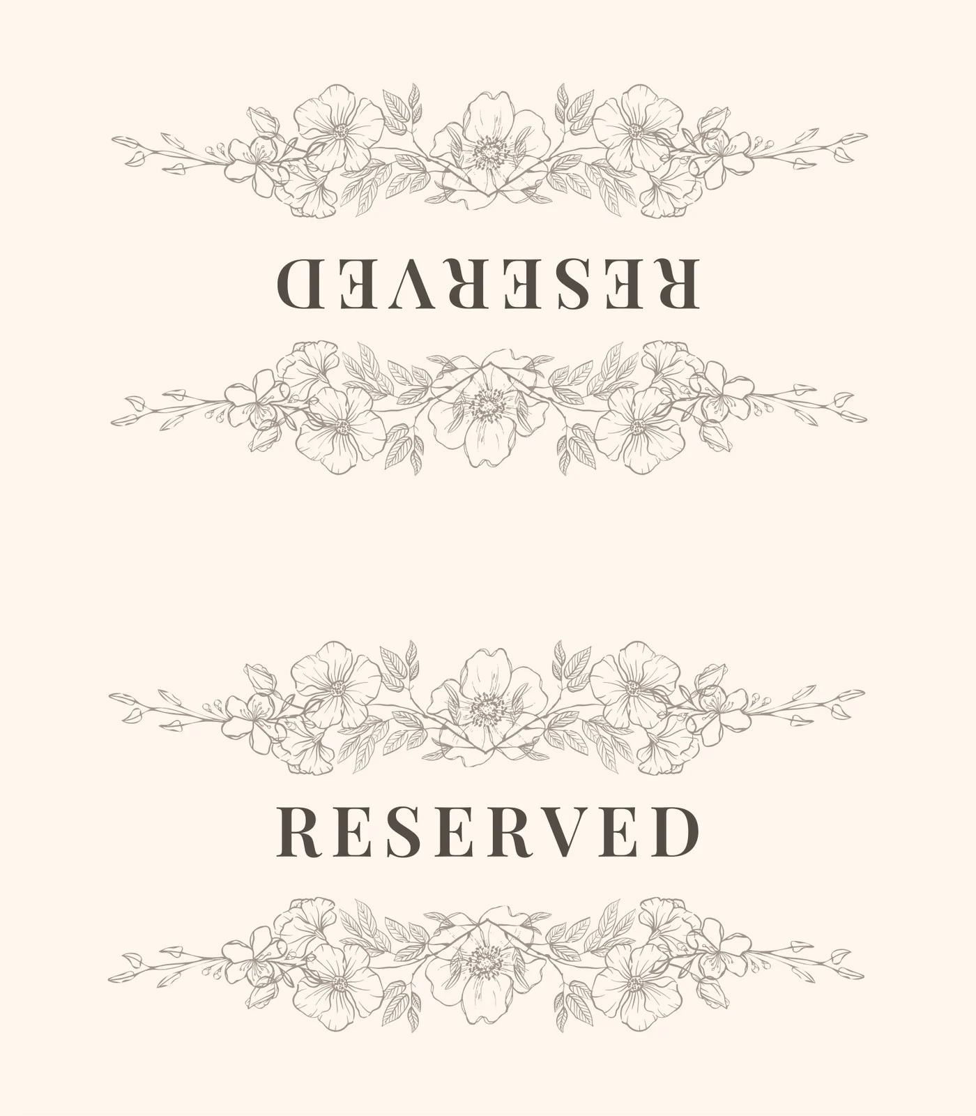 free printable reserved signs