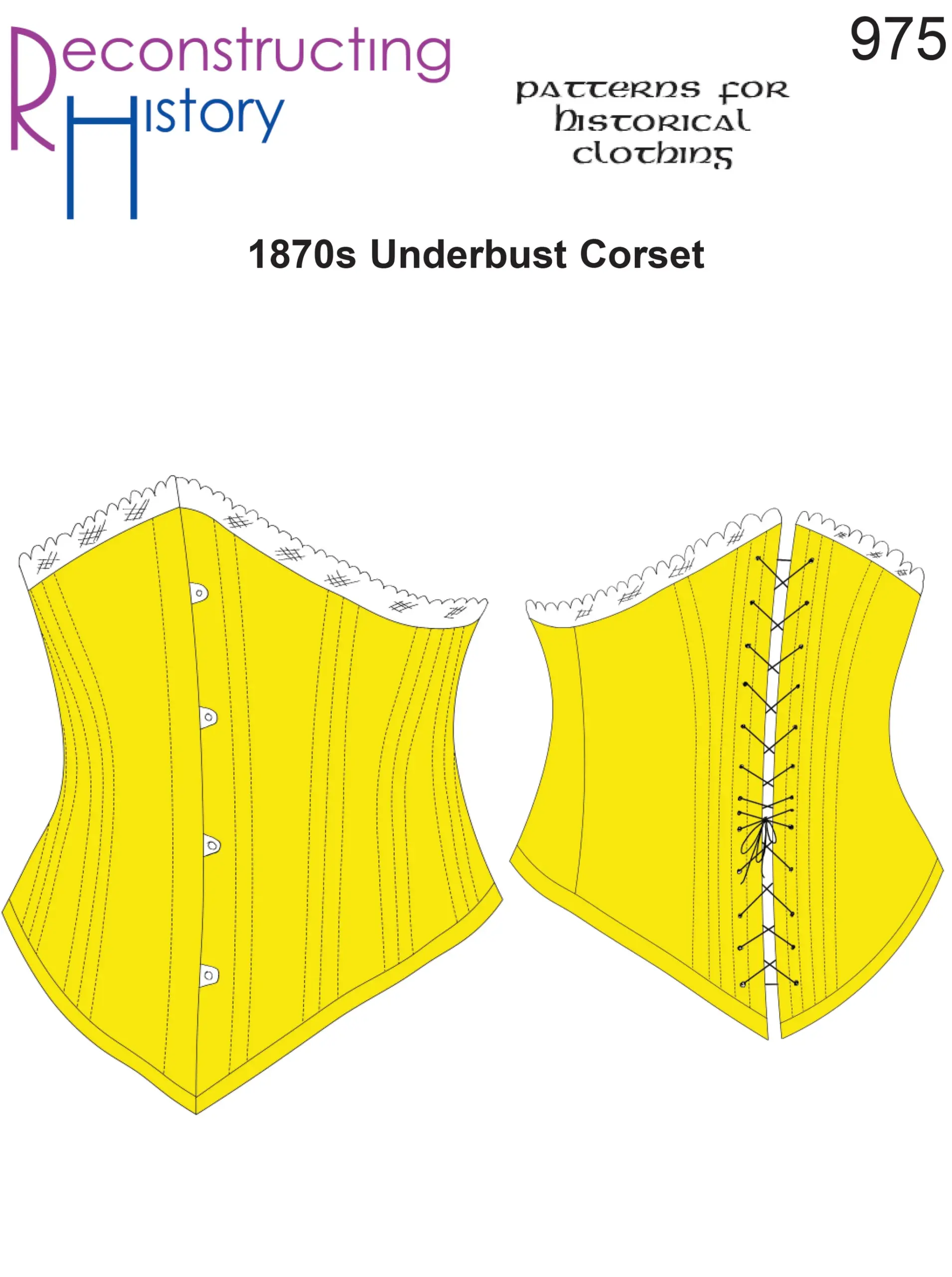 Rh975 Ladies 1890s Underbust Corset Sewing Pattern