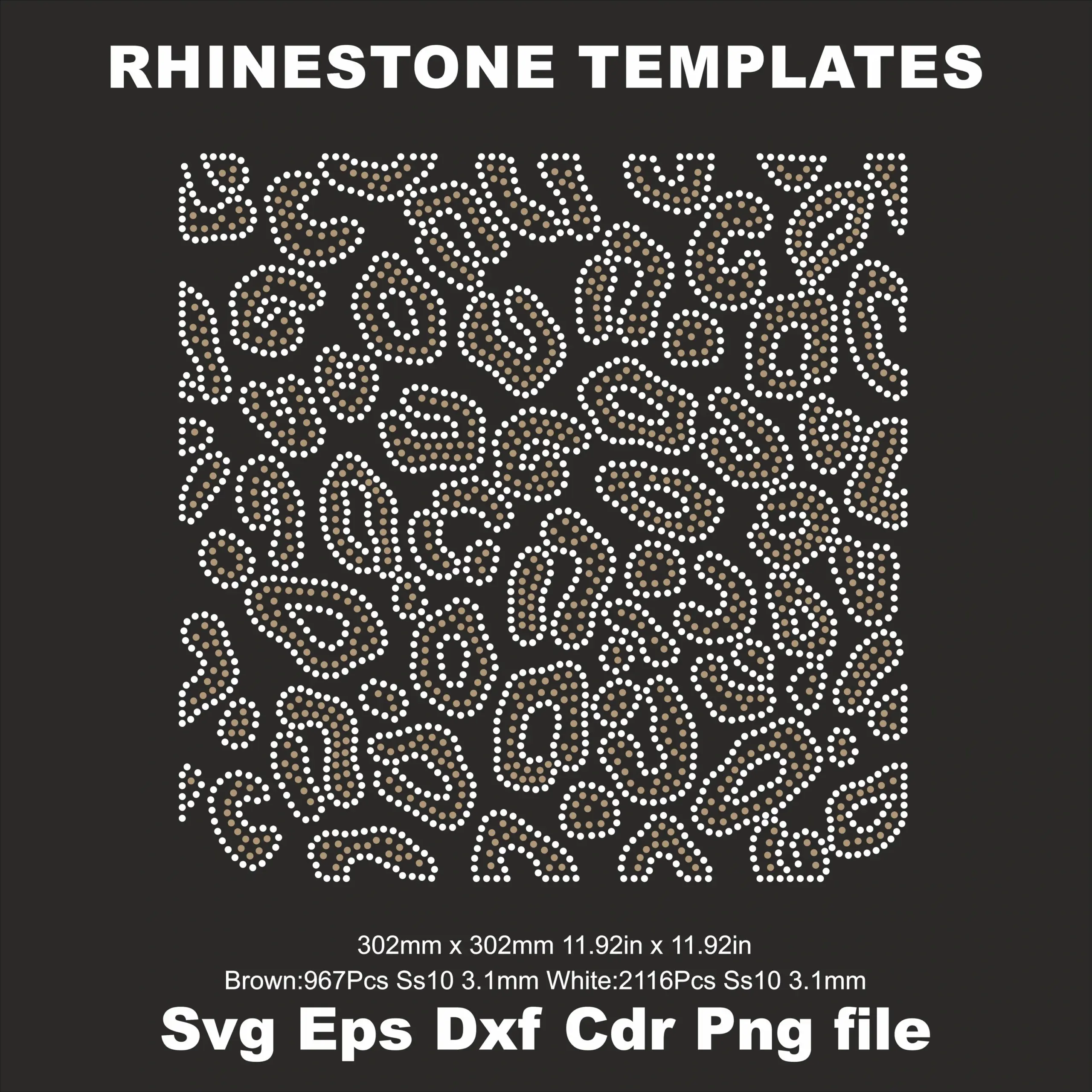 Rhinestone Leopard Pattern Templates