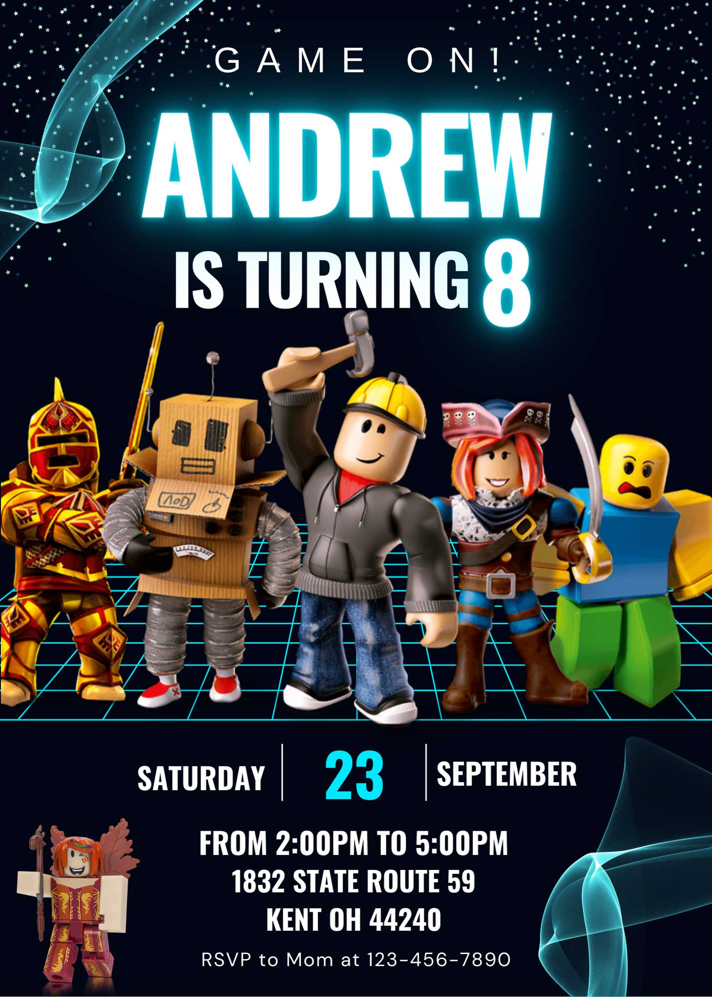 Roblox Birthday Invitation